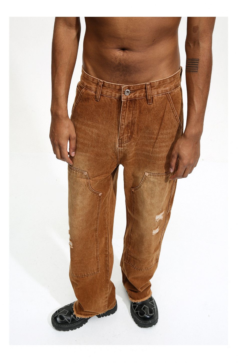 Jean × Vintage washed faded carpenter y2k cargo jeans Size US 30 / EU 46 - 3 Thumbnail