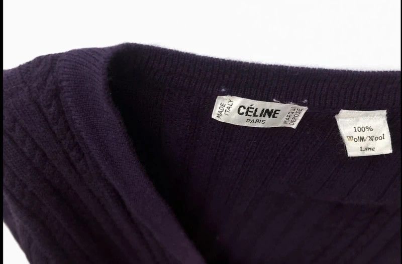 Celine Cardigan en wool. Vintage. Céline Size M / US 6-8 / IT 42-44 - 2 Thumbnail