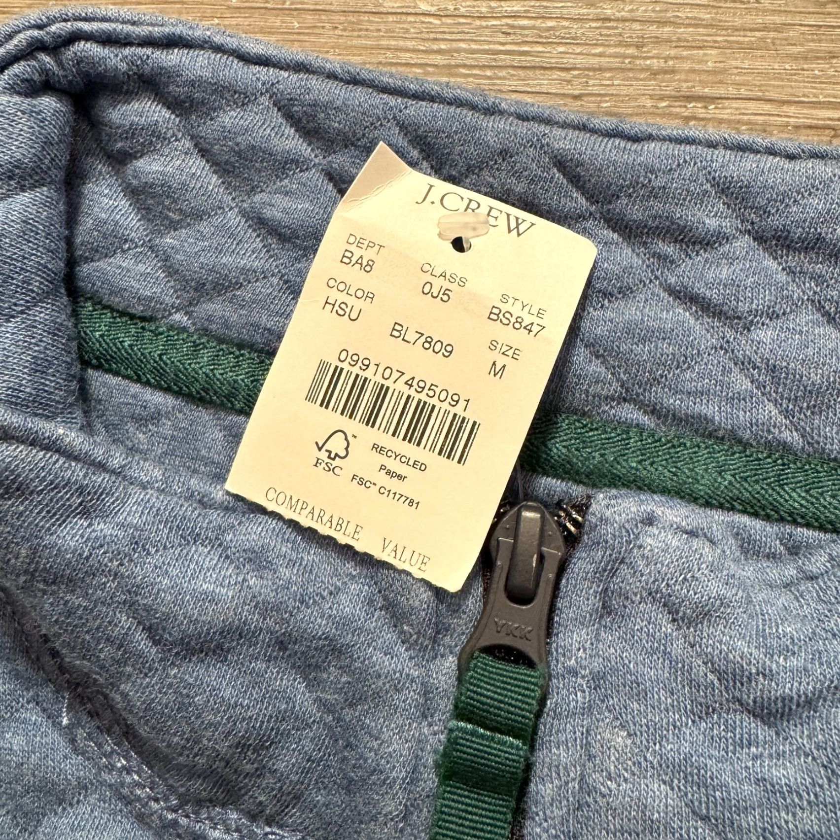 J.Crew J.CREW Jacket Mens Medium Blue Authentic Fleece Sweatshirt 1/4 Zip Quilted Adult Size US M / EU 48-50 / 2 - 2 Thumbnail