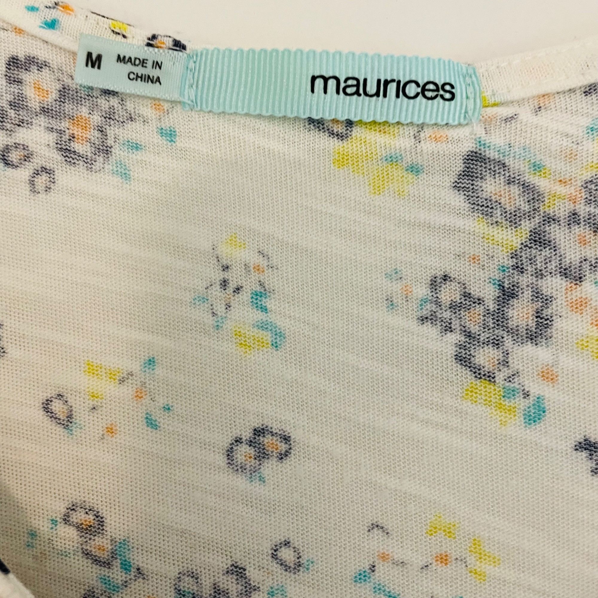 Other Maurices Floral Lace Front Tank Top M White & Yellow Polyest Size M / US 6-8 / IT 42-44 - 3 Thumbnail