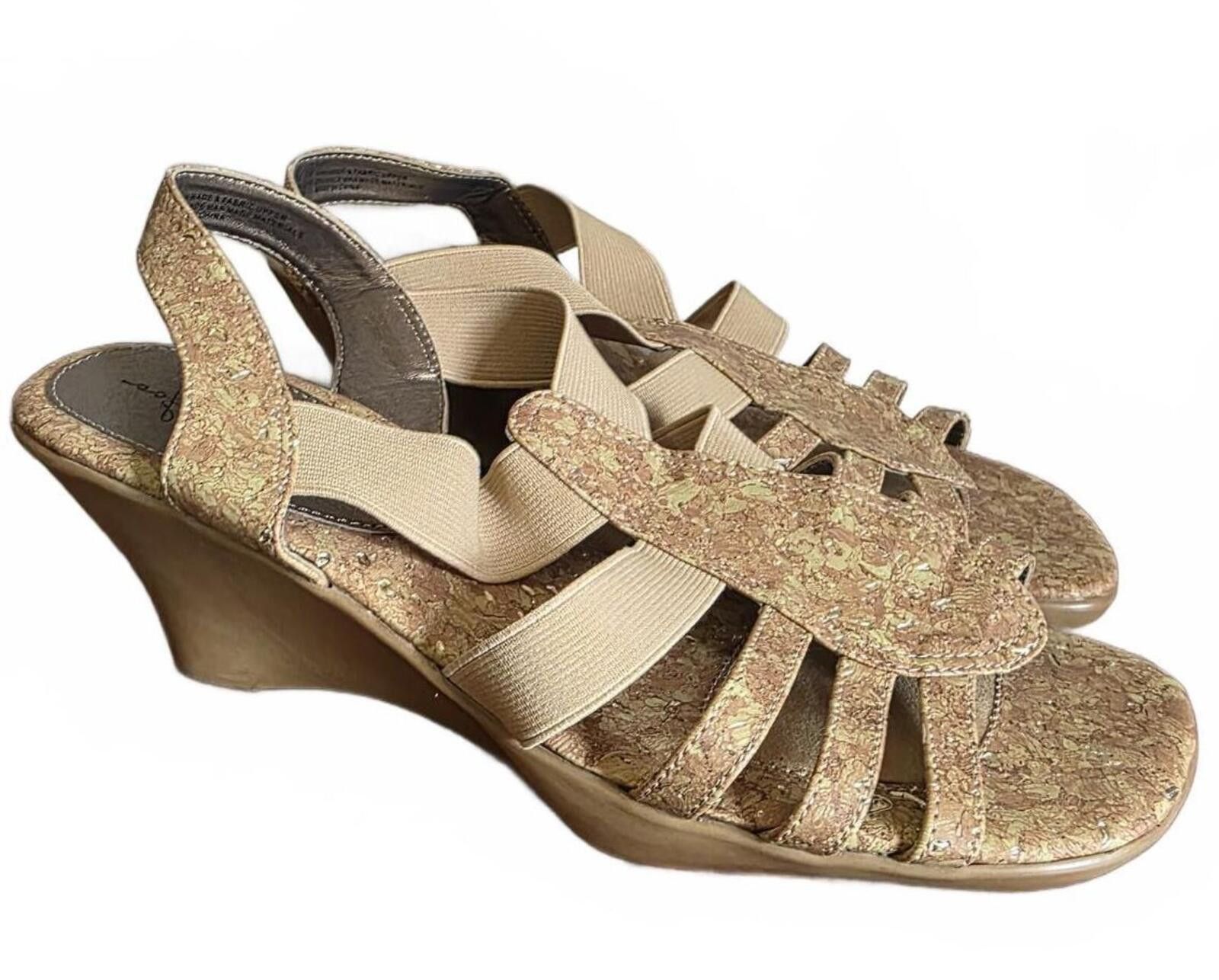 Other Soft Style Hush Puppies Womens 7.5 Beige Wedge Sandals Comfy Size US 7.5 / IT 37.5 - 1 Thumbnail