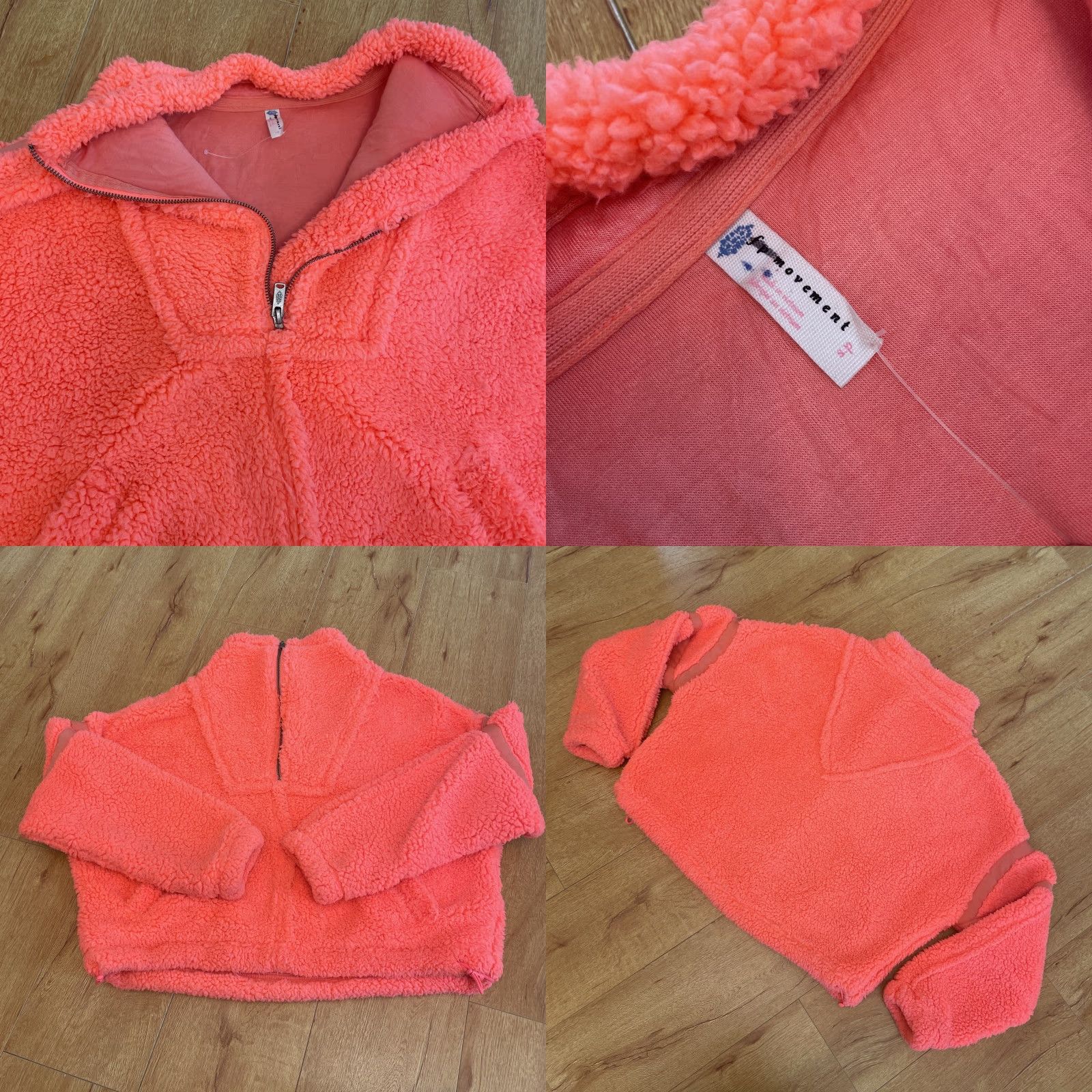 Free People Free People Movement Nantucket Sherpa Sweatshirt 1/3 Zip Pockets Lined Coral S Size S / US 4 / IT 40 - 8 Thumbnail