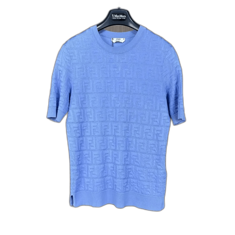 Fendi Fendi Knit Short Sleeve Top in Blue Size M / US 6-8 / IT 42-44 - 1 Thumbnail