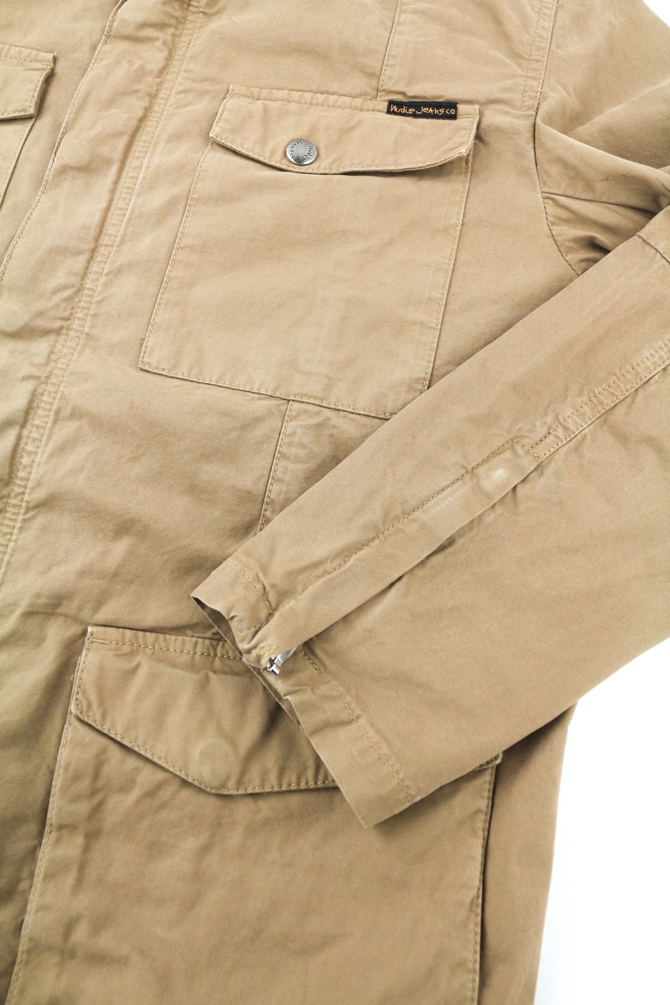 MICK M Brown Pockets Zipper Unlined Jacket 80738