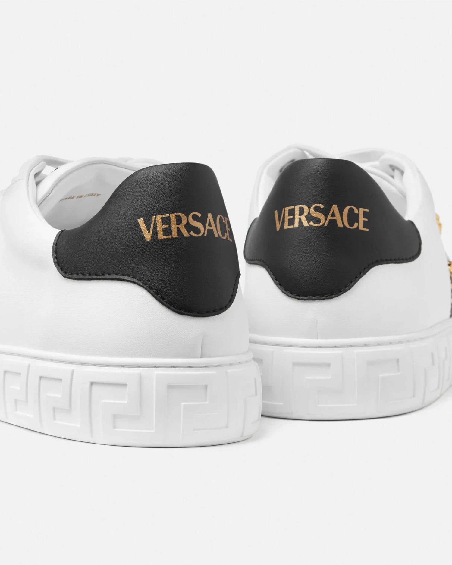 Versace os11x0326 Studded Greca Sneakers in White/Black Size US 11 / EU 44 - 6 Thumbnail