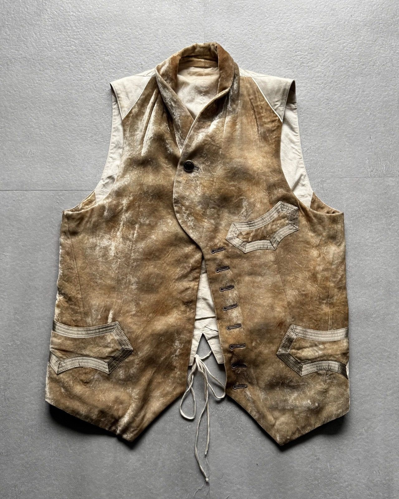 Number (N)ine SS2009 NUMBER (N)INE 'The Lonesome Heroes' velour vest Size 46L - 1 Thumbnail