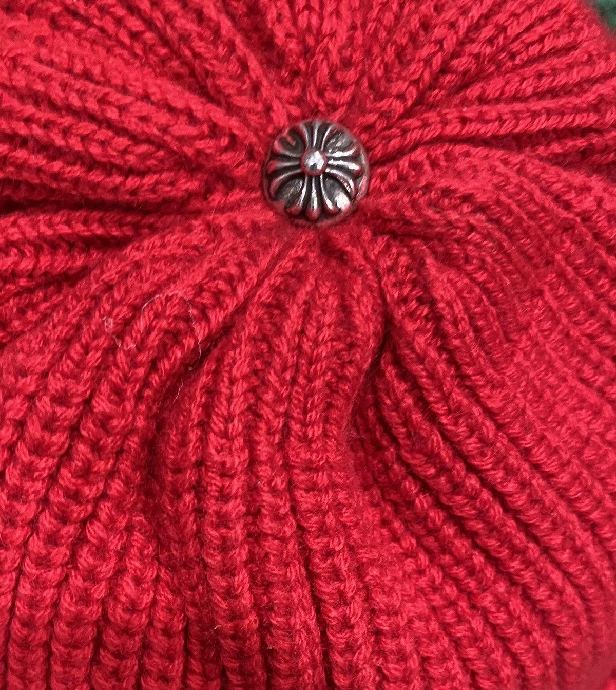 Chrome Hearts Chrome Hearts Sludge Triple Star Patch Red Cashmere Beanie Size ONE SIZE - 4 Thumbnail