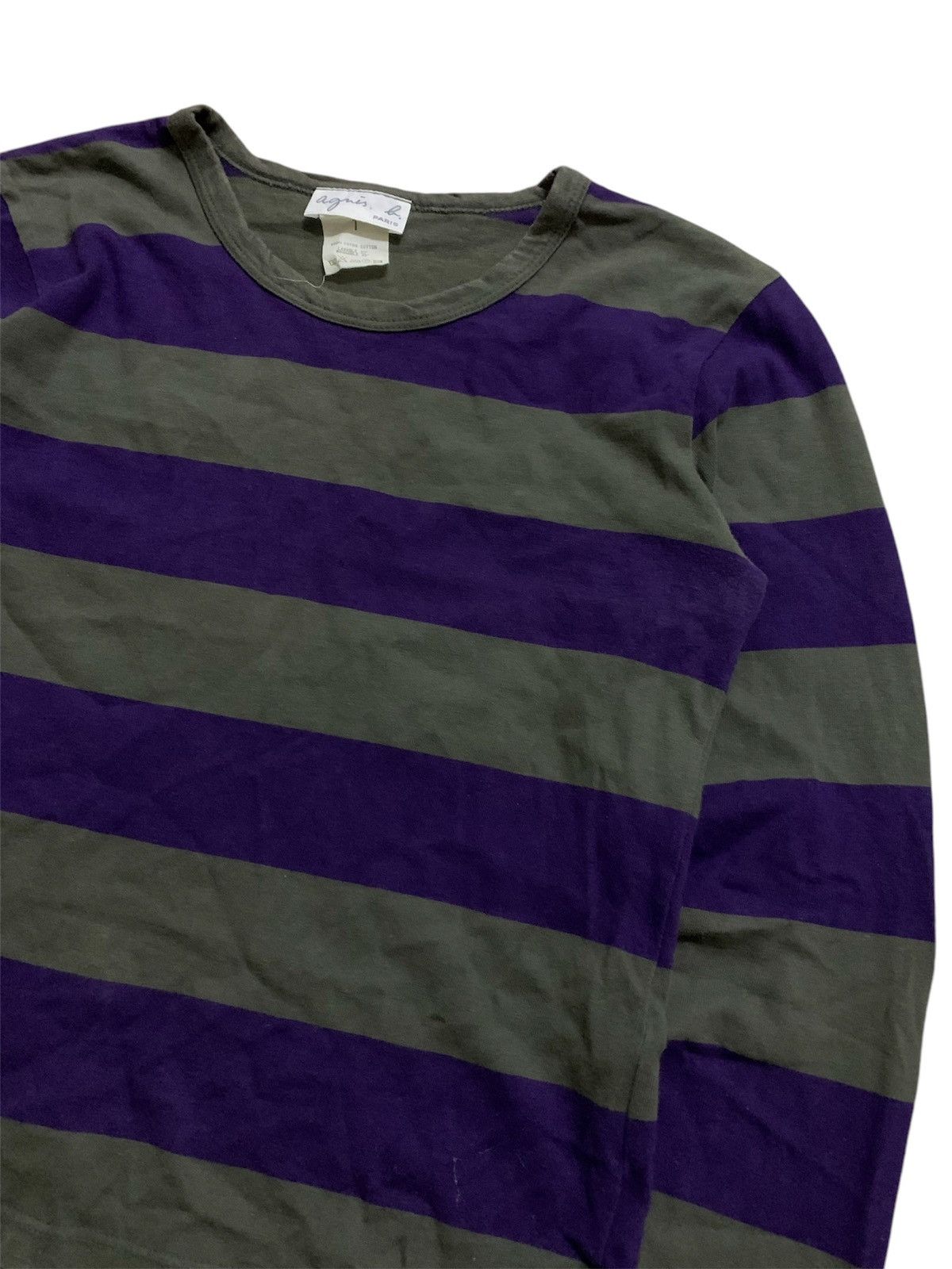 Yohji Yamamoto 💥Vtg Japanese Agnes b Stripe Shirt Size XS / US 0-2 / IT 36-38 - 2 Thumbnail