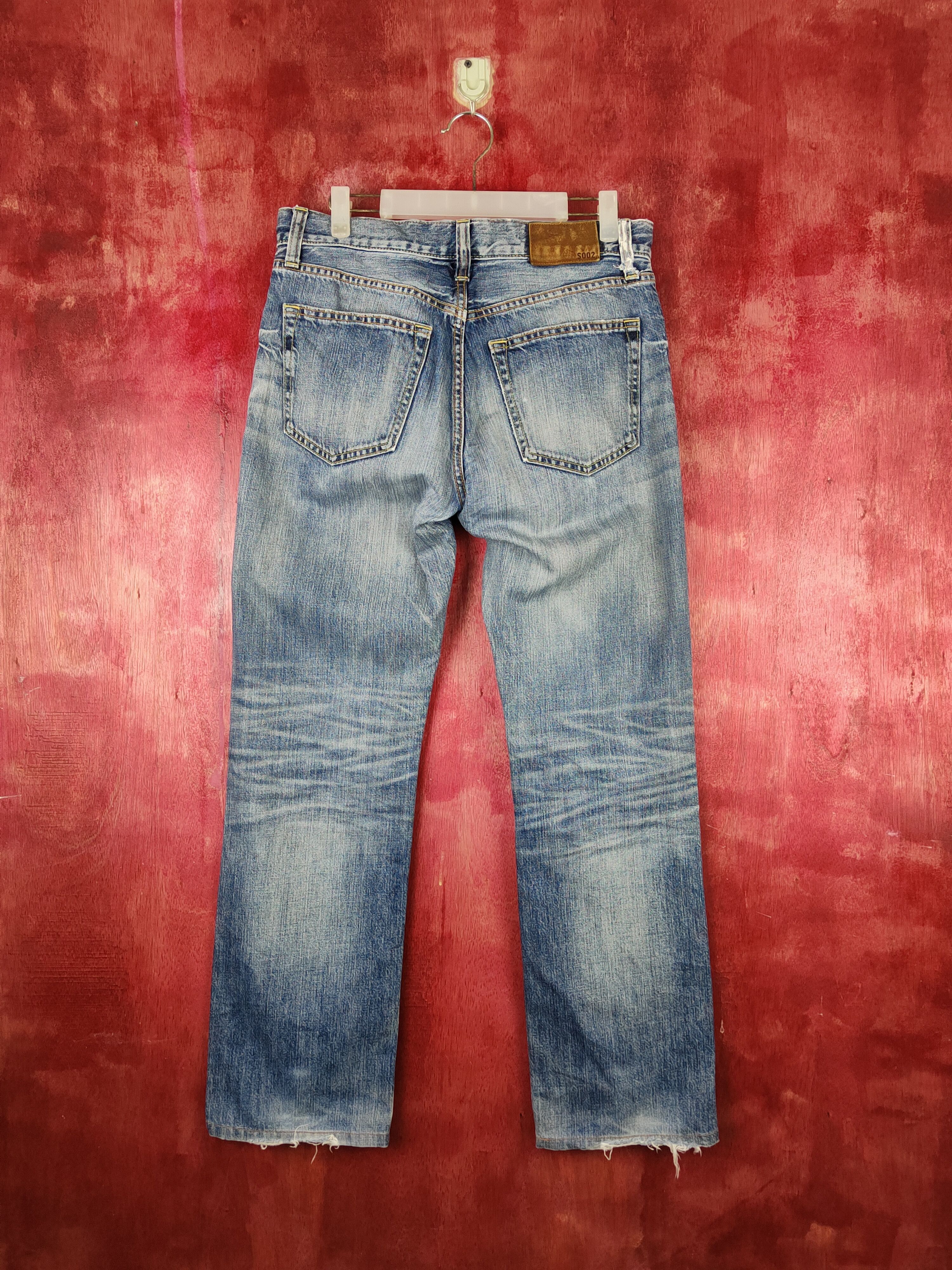 Japanese Brand Uniqlo Blue Faded Distressed Ripped Jeans #S1677 Size US 32 / EU 48 - 7 Thumbnail