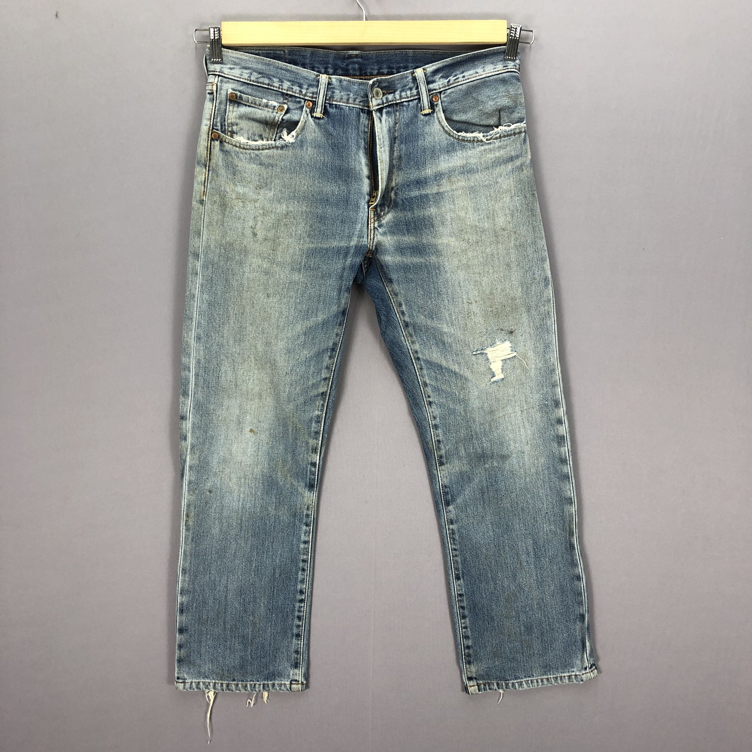 Levi's Vintage Levis 502 Faded Ripped Jeans Levi's Light Wash Denim Size US 34 / EU 50 - 1 Thumbnail