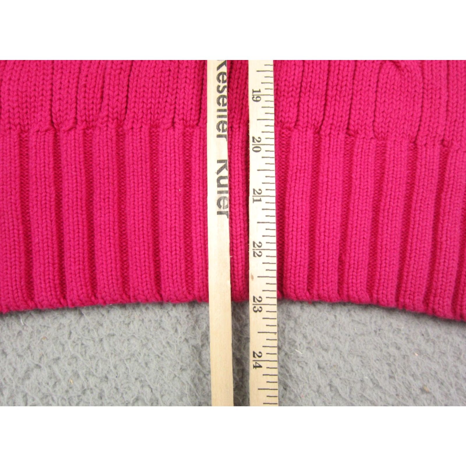 Pinko VINTAGE Lizwear Sweater Womens L Pink Cable Knit Mock Neck Cotton 90s Mens Womens Boys Girls Size L / US 10 / IT 46 - 7 Thumbnail