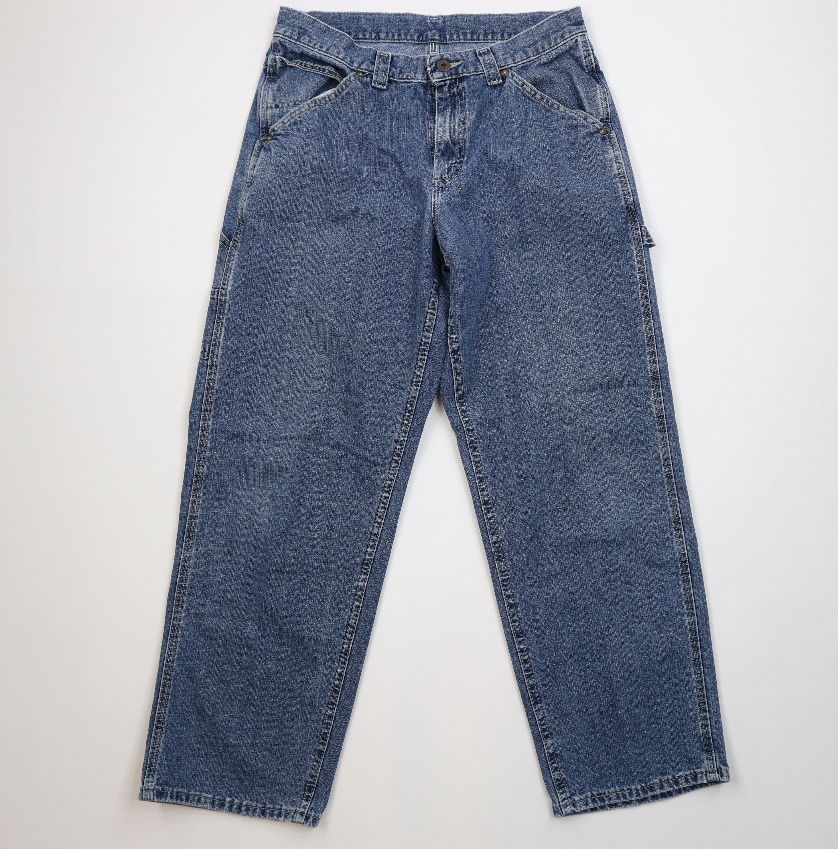 Lee Vintage Lee Wide Leg Dungaree Denim Jeans Blue Cotton Size US 32 / EU 48 - 1 Thumbnail