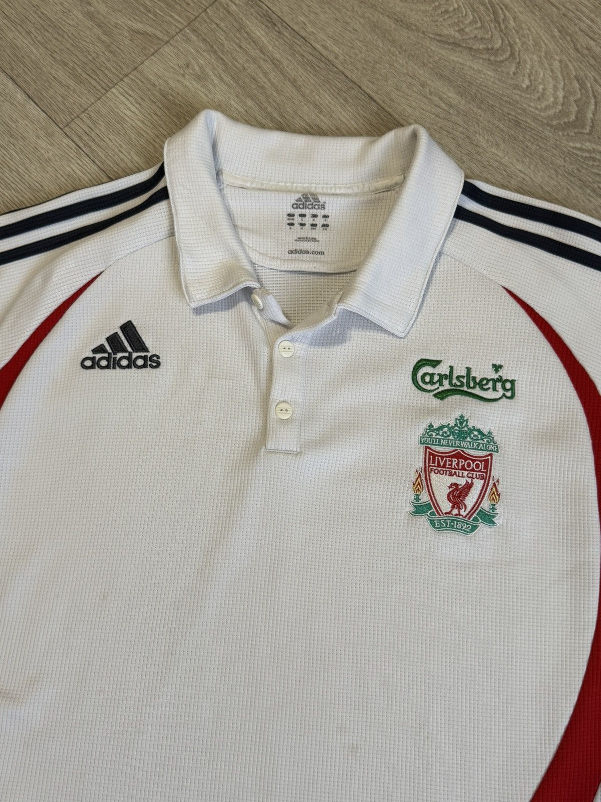 Adidas 🔷Vintage Adidas Liverpool Carlsberg 2006/07 Polo Shirt🔷 Size US L / EU 52-54 / 3 - 4 Thumbnail