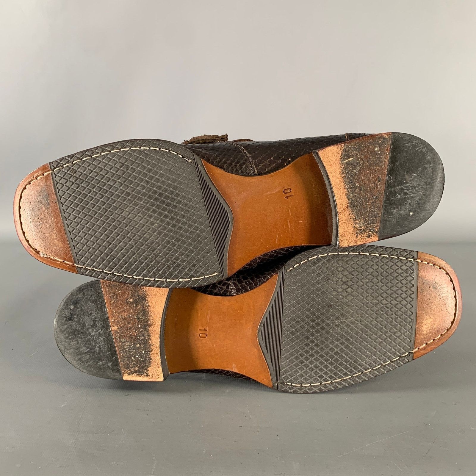 Versace GIANNI VERSACE Size 10 Brown Python Loafer Loafers Size US 10 / EU 43 - 6 Thumbnail