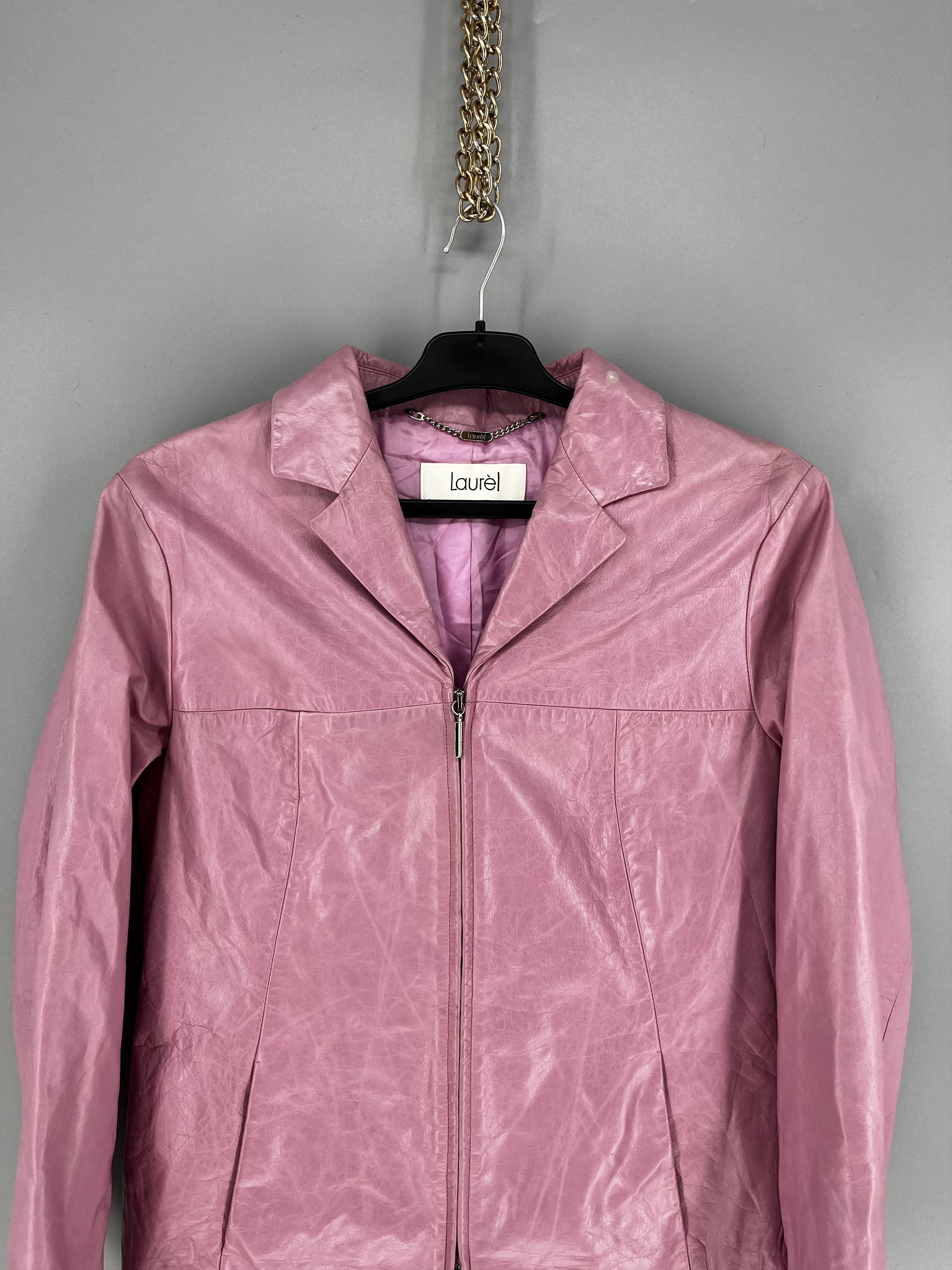 Laurel Leather biker jacket Laurel Pink size 38FR in Leather Size S / US 4 / IT 40 - 6 Thumbnail