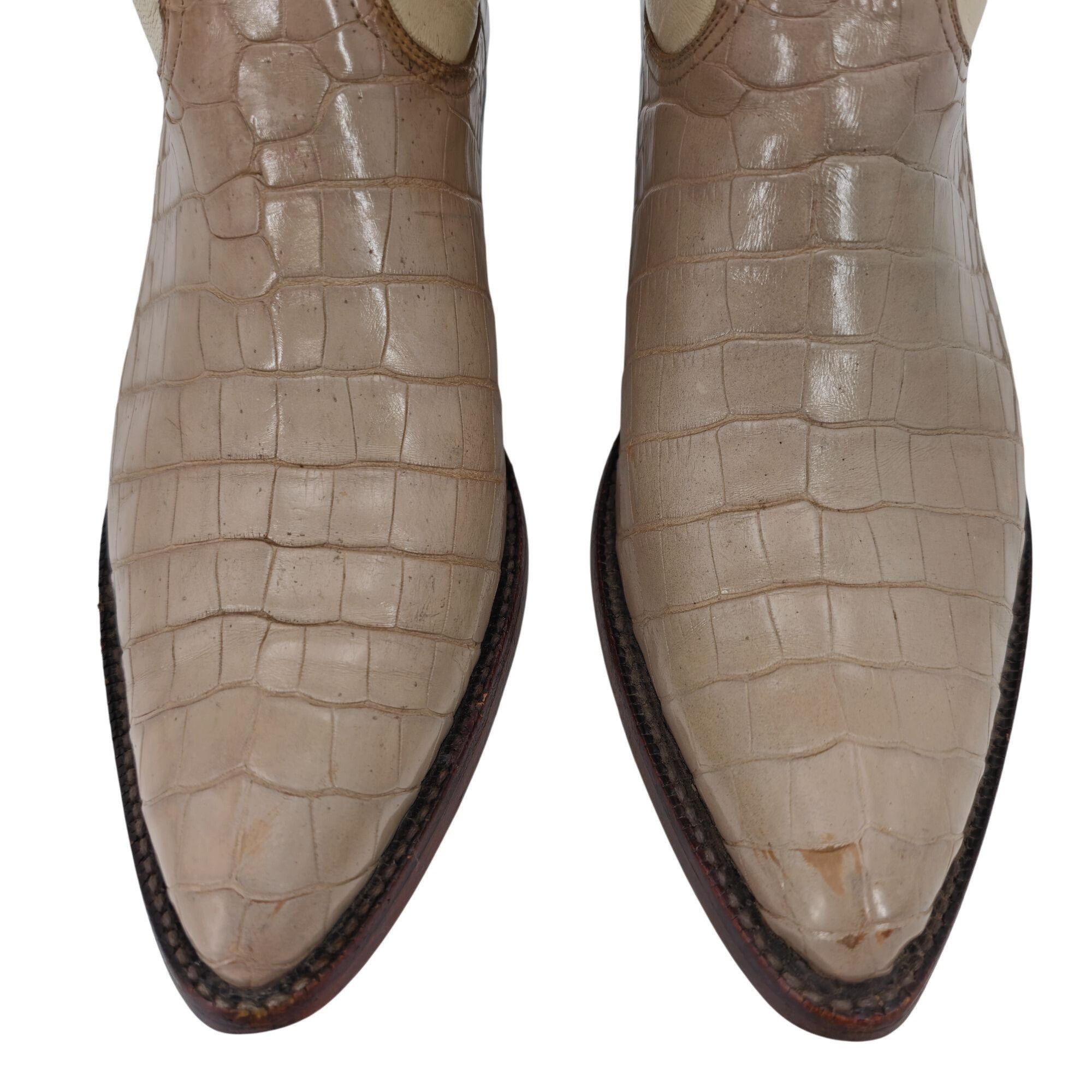 Blackjack Black Jack Exotic Alligator Men 7EE Beige Cream Cowboy Boots Size US 7 / EU 40 - 2 Thumbnail