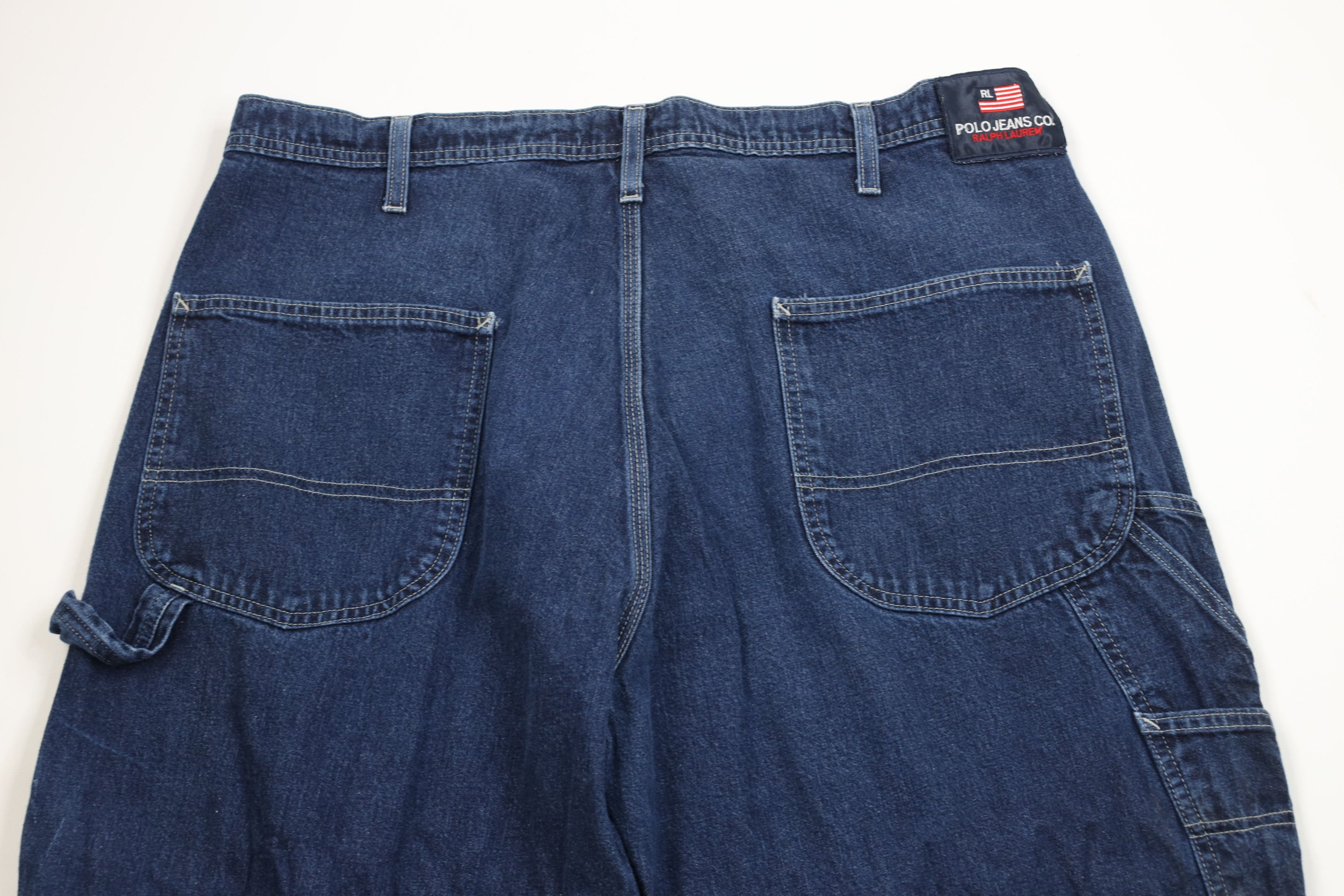 Ralph Lauren Vintage 90s Ralph Lauren Baggy Wide Leg Carpenter Jeans Blue Size US 38 / EU 54 - 10 Thumbnail