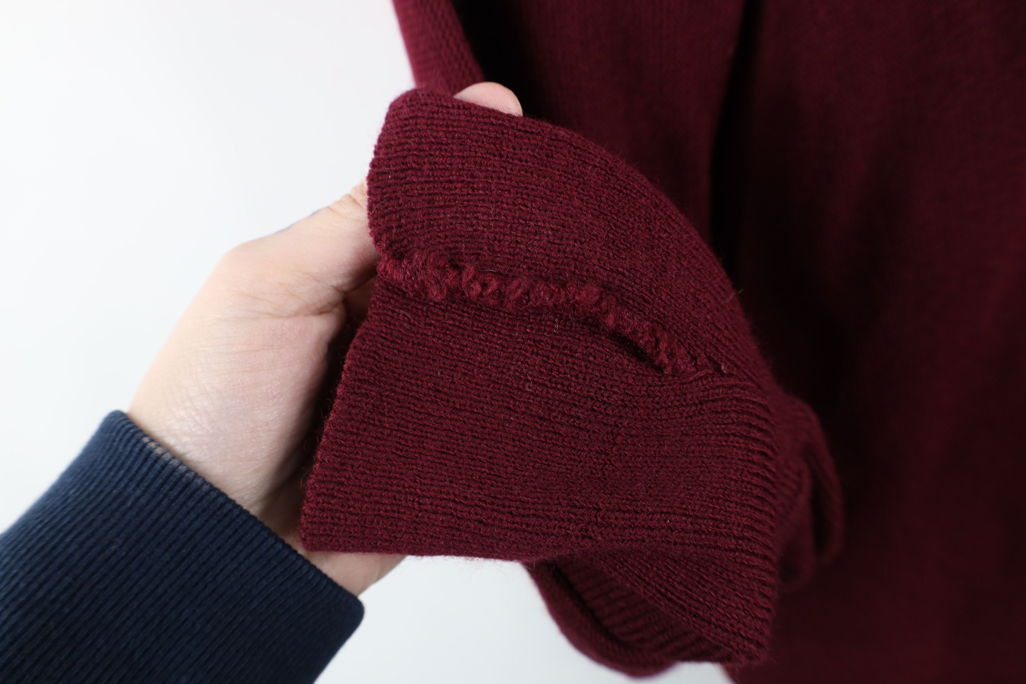 Vintage Vintage 90s Streetwear Knit Cardigan Sweater Maroon USA Size US L / EU 52-54 / 3 - 7 Thumbnail
