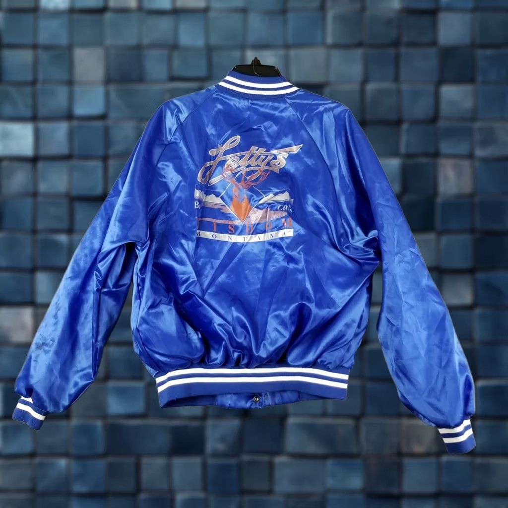 Vintage VINTAGE MONTANA SATIN BOMBER Men XL Blue Jacket 80s 90s Hunting USA Animals Mens Size US XL / EU 56 / 4 - 1 Thumbnail