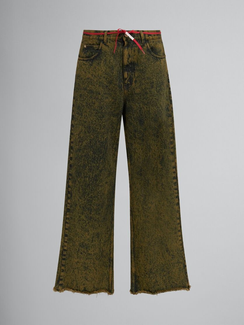 Marni oc11z0525 Marble Dyed Denim Flared Jeans in Green Size US 36 / EU 52 - 1 Thumbnail