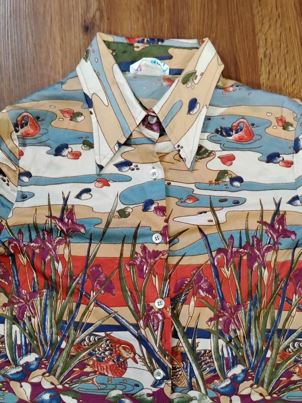 Other Vintage College Town Loons Landscape Polyester Disco Shirt Size L / US 10 / IT 46 - 1 Thumbnail