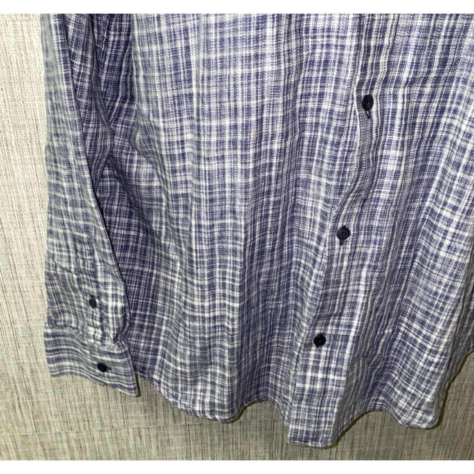 Armani Exchange Armini Exchange Mens Button-Up Shirt Long Sleeve Blue White 2XL Collared Casual Colorful Check Size US XXL / EU 58 / 5 - 4 Thumbnail