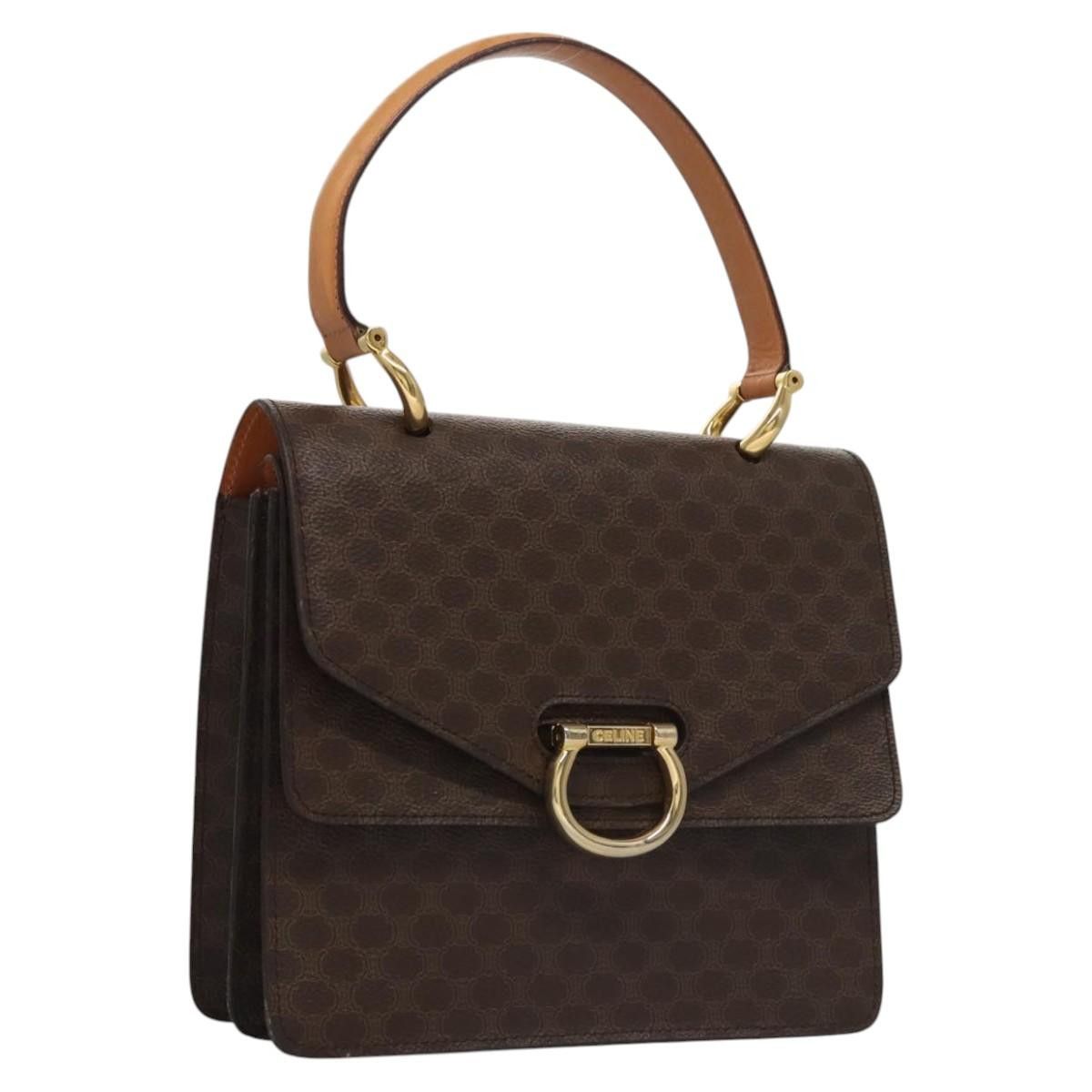 Celine CELINE Macadam Canvas Hand Bag Pvc Leather Brown Gold Size ONE SIZE - 1 Thumbnail