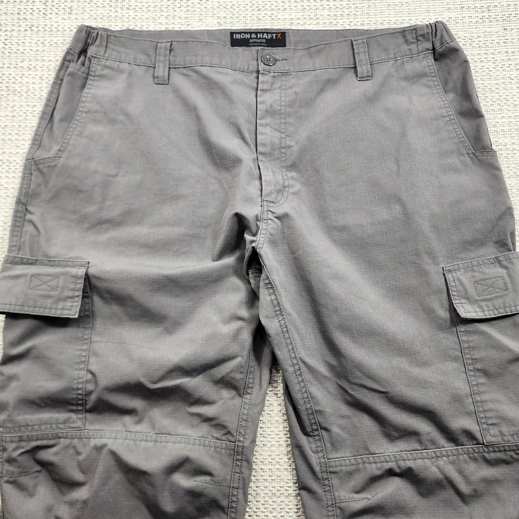 Vintage Iron & Haft Pants Mens 42x32 Cargo Workwear Utility Benchmark Pockets Gauge Gray Size US 42 / EU 58 - 6 Thumbnail
