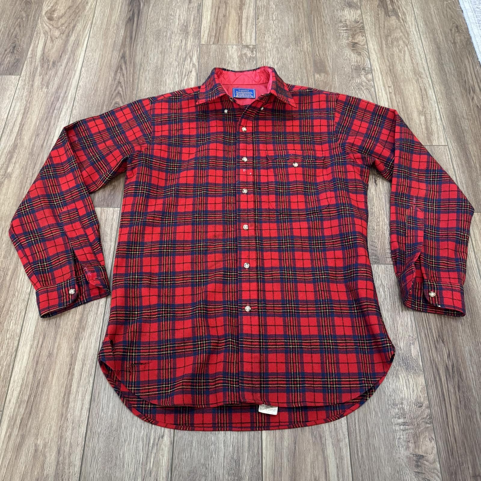 Pendleton Vintage 60s Pendleton Wool Plaid Button Country Traditional Size US M / EU 48-50 / 2 - 1 Thumbnail
