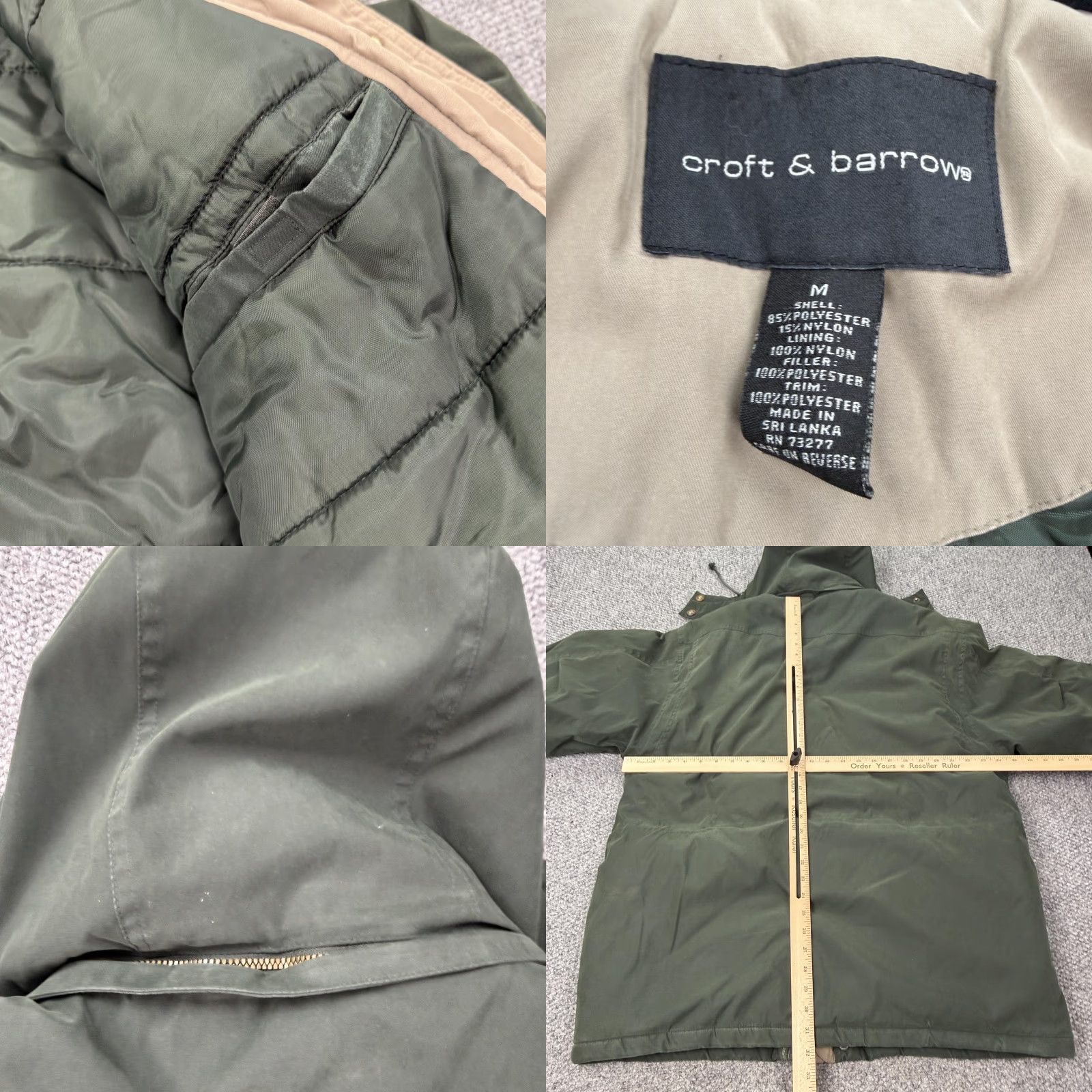 Croft & Barrow Croft & Barrow Jacket Mens M Green Hooded Parka Insulated Lined Full Zip Pockets Zipped Pockets Outdoor Fall Winter Size US M / EU 48-50 / 2 - 8 Thumbnail