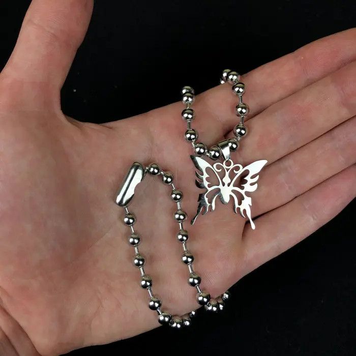 Jewelry Butterfly Chain Pop Punk Necklace Size ONE SIZE - 5 Thumbnail