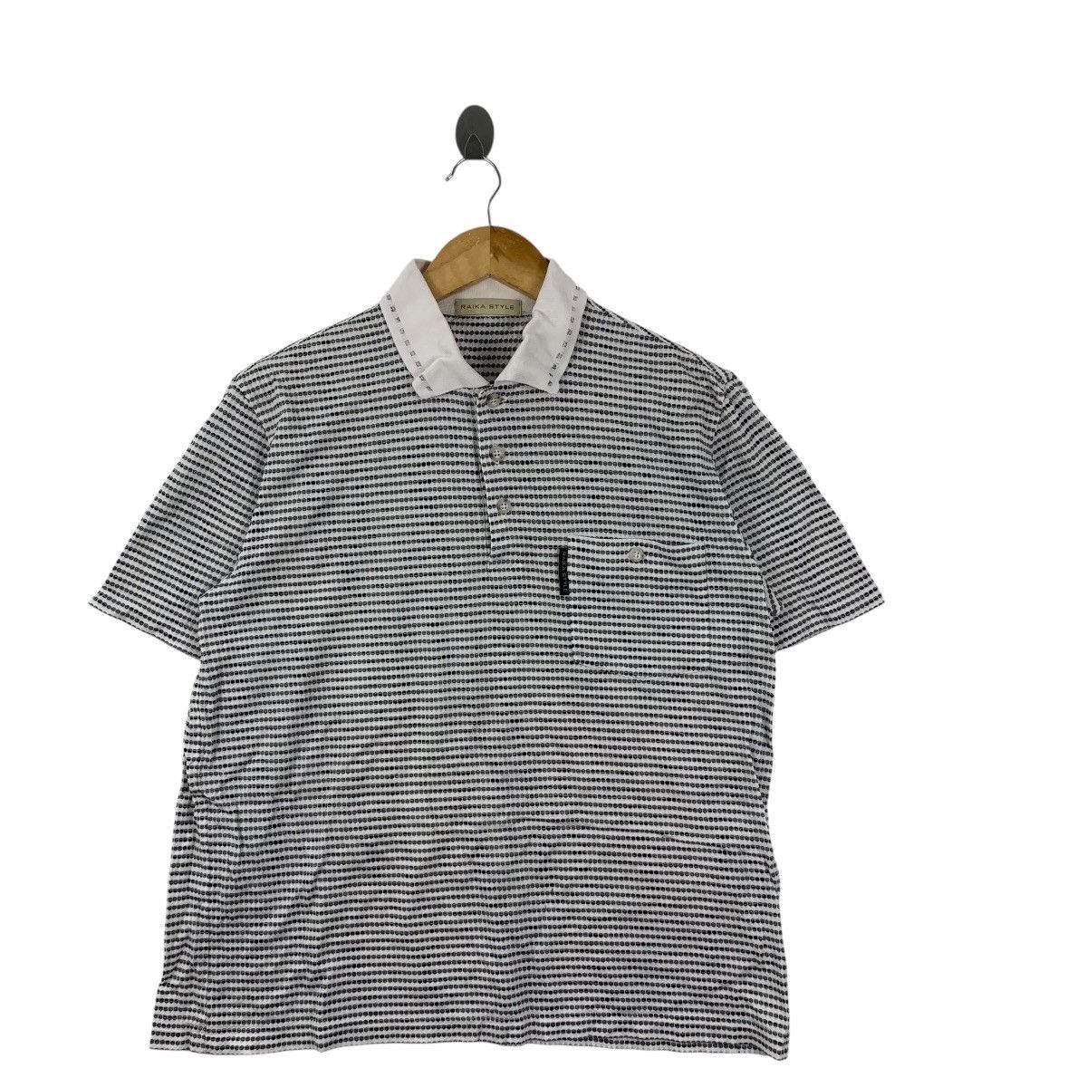 Other RAIKA STYLE Design Black White Micro Stripe Polo Tee Shirt Size US M / EU 48-50 / 2 - 4 Thumbnail