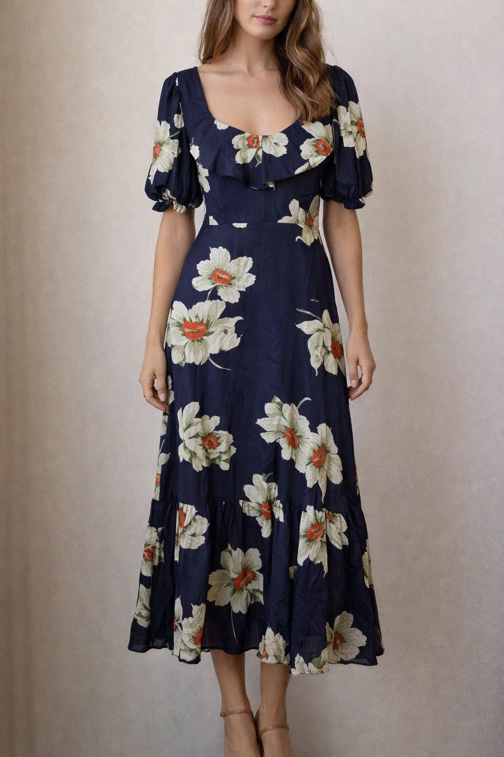 The Great Medley Dress Floral Midi Romantic Prairie S/1 Euc