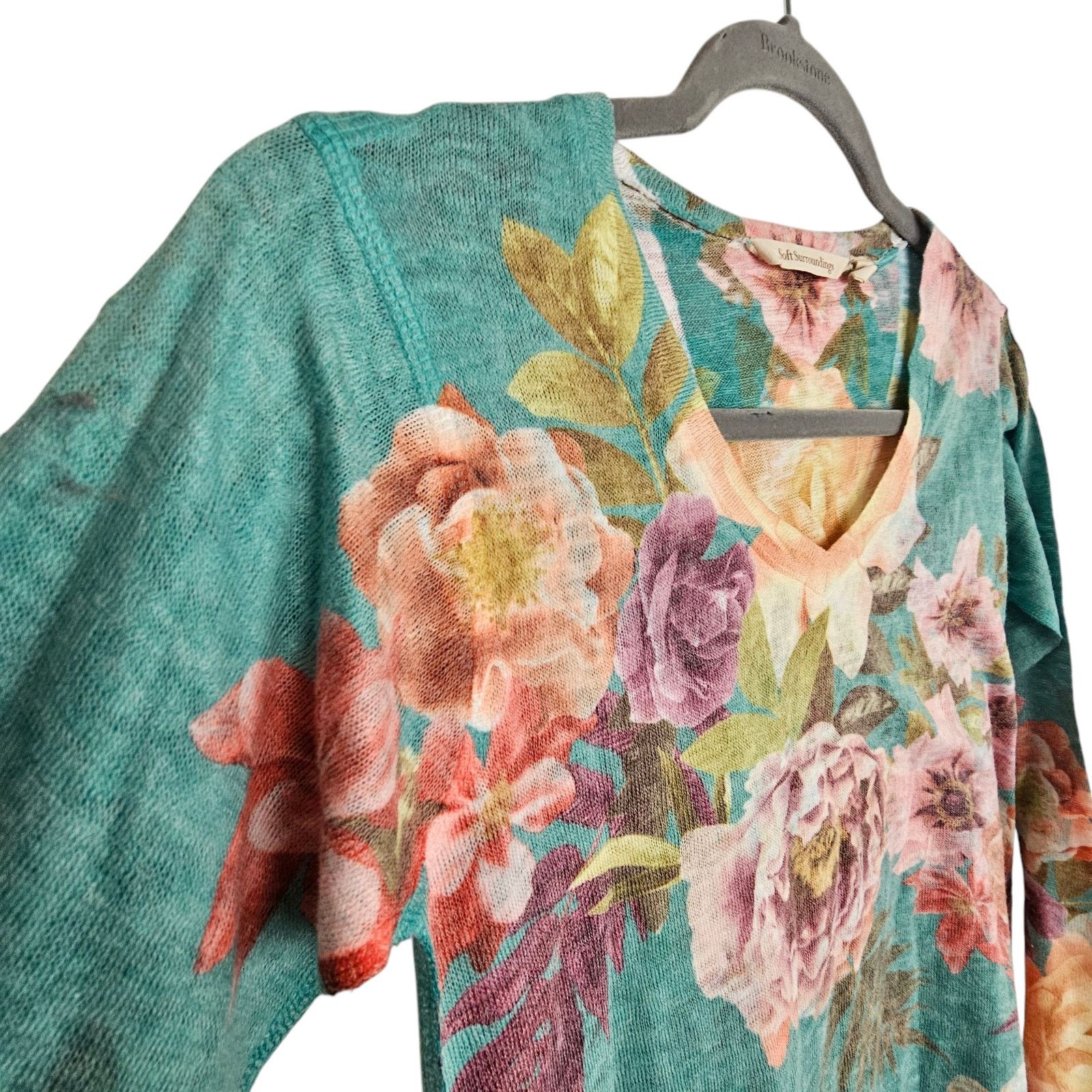 Soft Surroundings Soft Surroundings Womens Floral Sweater PXS Coastal Grandma Size XS / US 0-2 / IT 36-38 - 2 Thumbnail