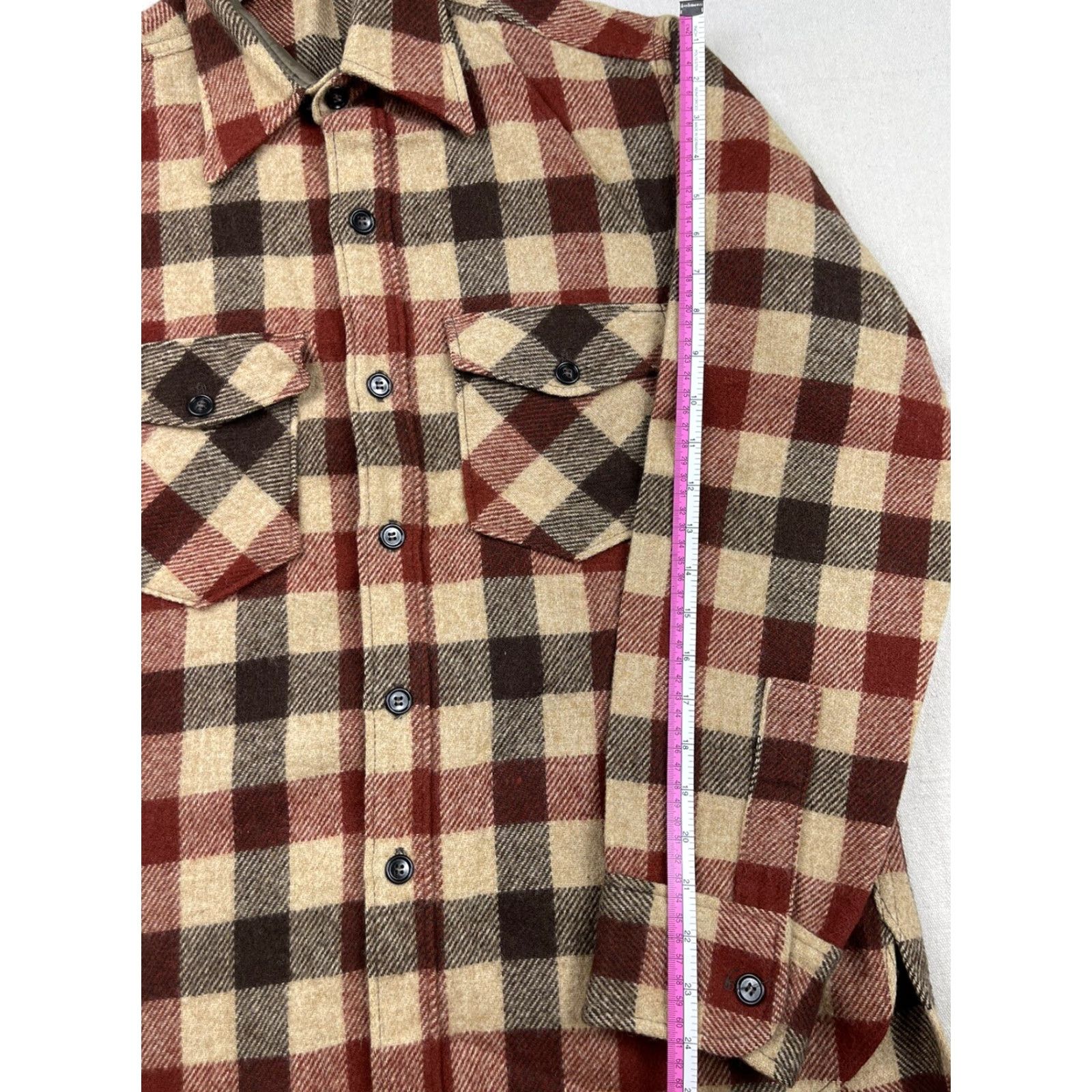 Vintage VINTAGE Woolrich 60s Plaid Flannel Shirt Adult Medium Brown Thick Hunting Mens Size US M / EU 48-50 / 2 - 7 Thumbnail
