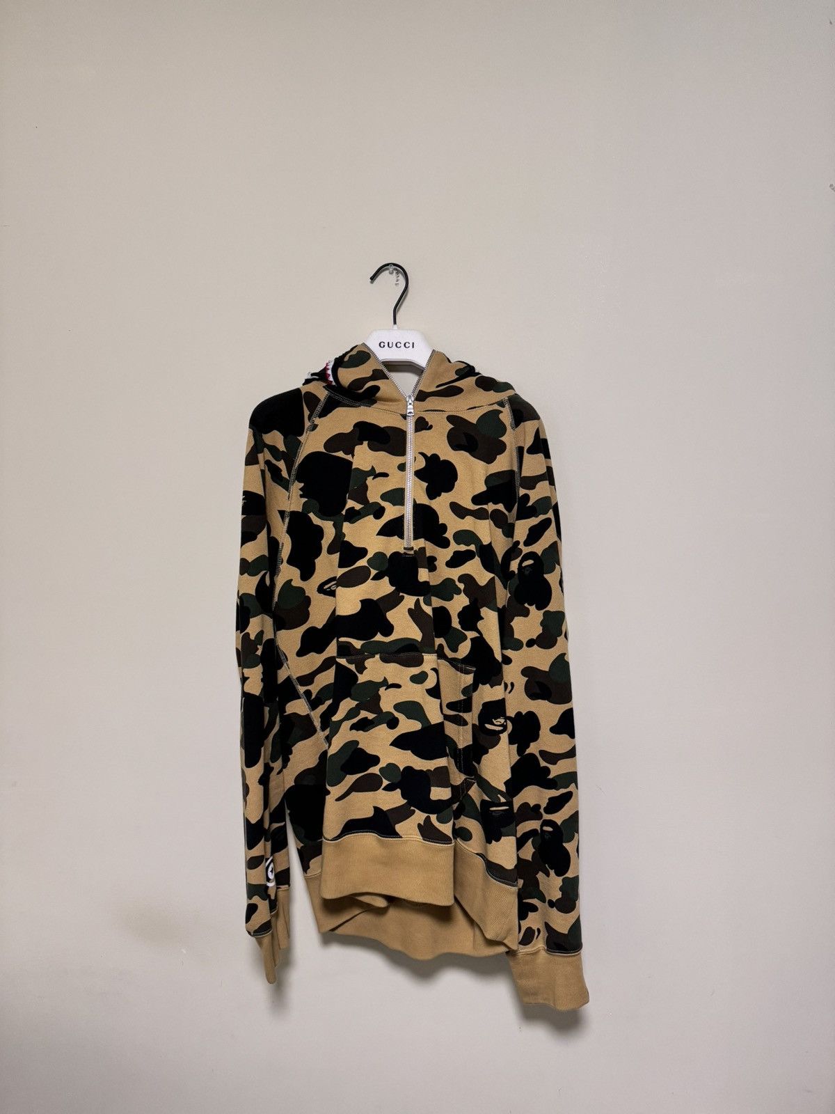 A Bathing Ape Ultimate 1st Camo PONR Shark Half Zip Raglan