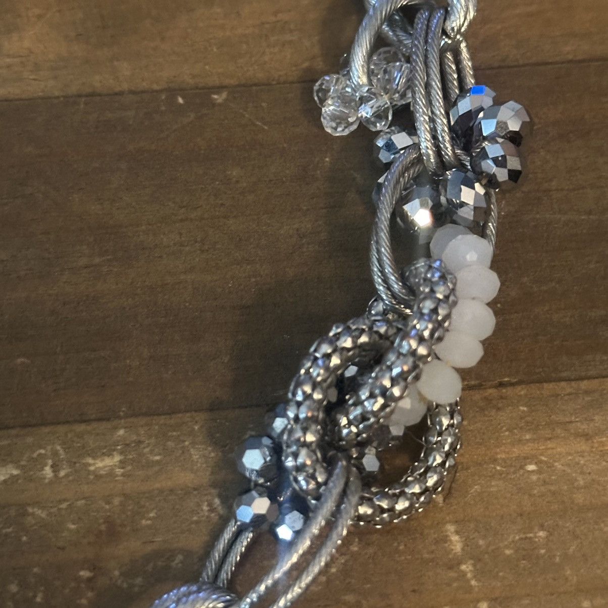 Other Vintage chunky embellished silver tone link necklace Size ONE SIZE - 3 Thumbnail