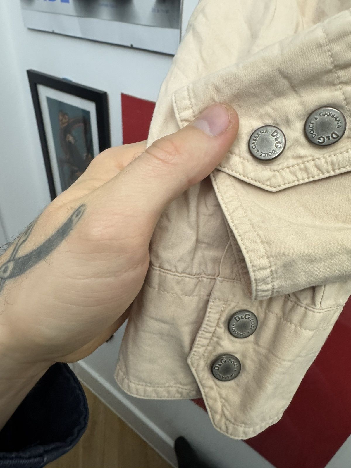 Dolce & Gabbana Dolce&Gabbana D&G Archive Y2k Multipocket Shirt Beige Cargo Size US L / EU 52-54 / 3 - 5 Thumbnail