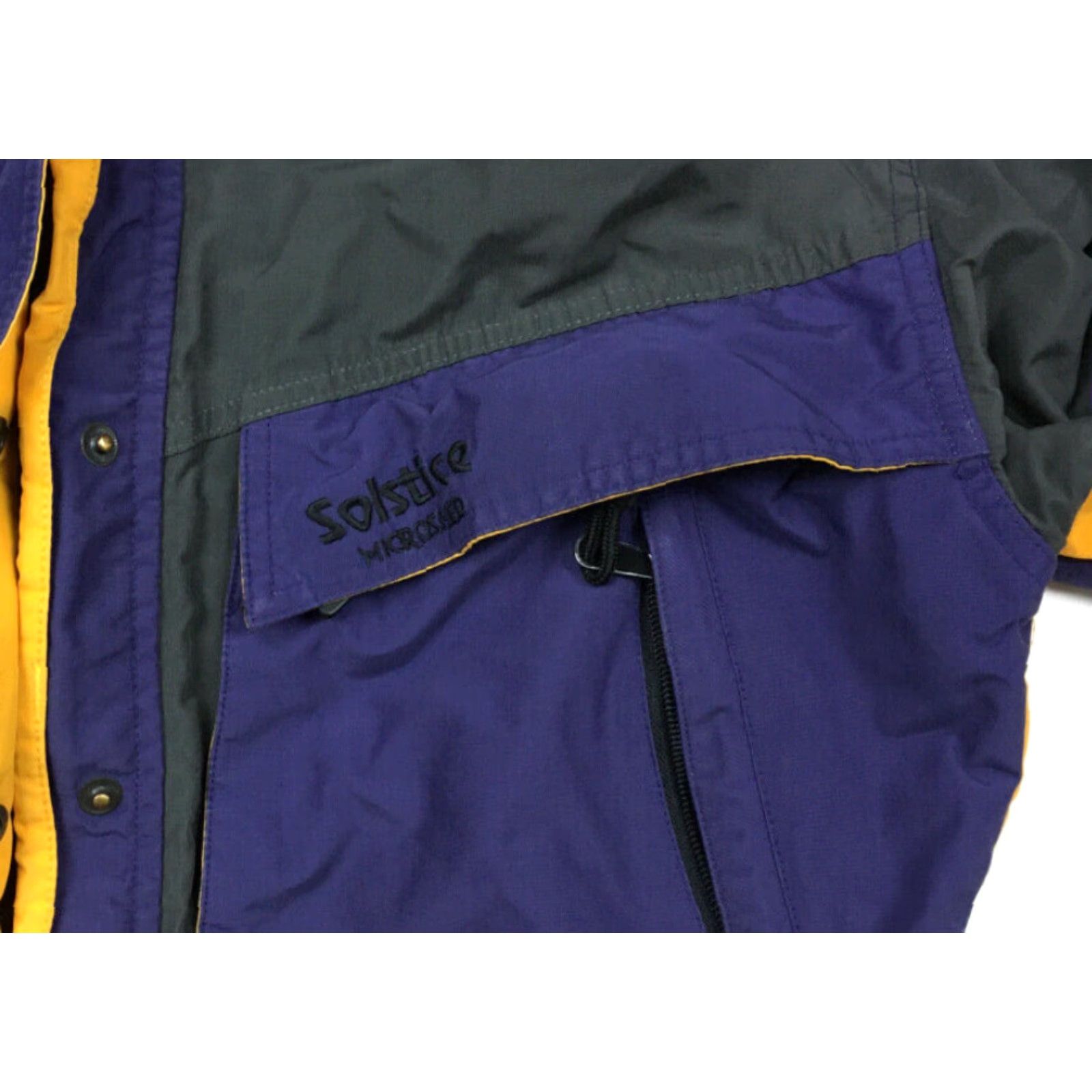 Etro VINTAGE Solstice Microshed Ski Jacket Women's M Purple Yellow Nylon Zip 90s Style Parka Mens? Women? Size M / US 6-8 / IT 42-44 - 6 Thumbnail