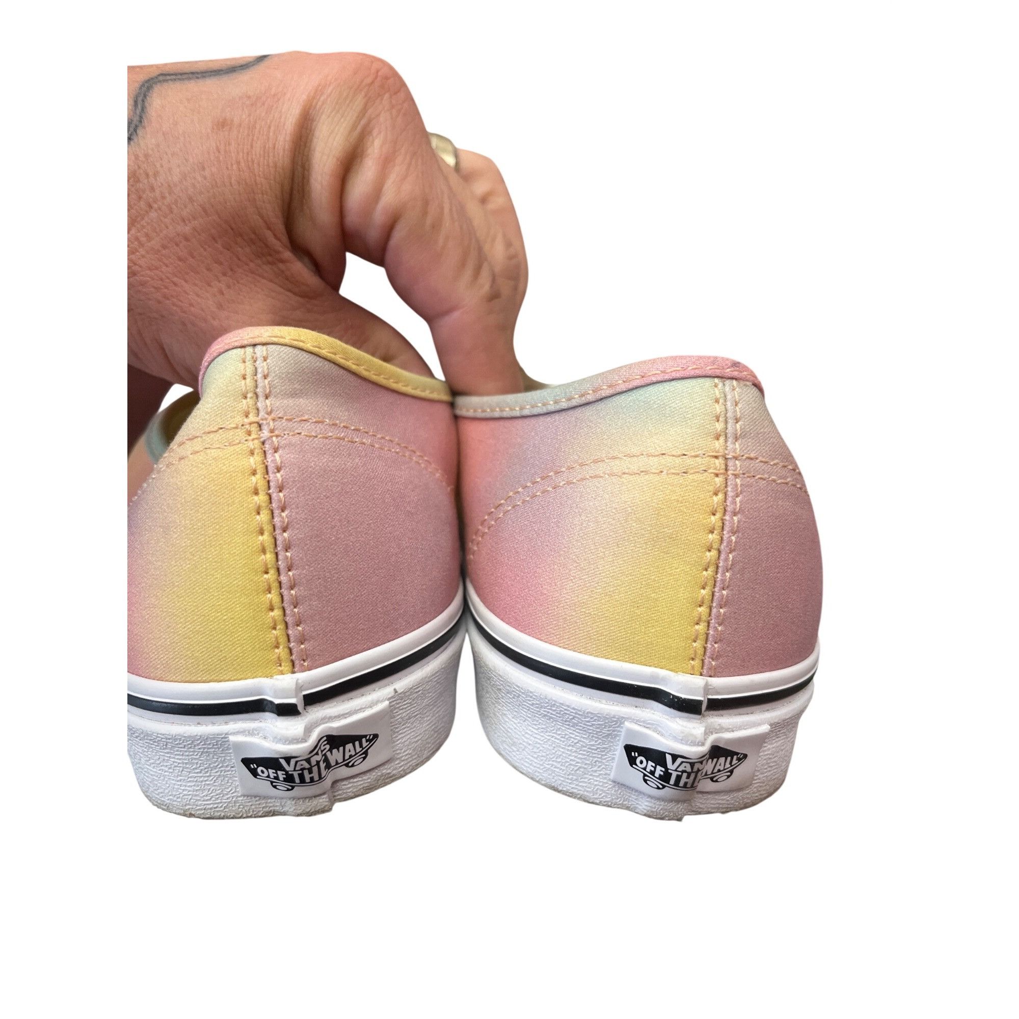 Vans Vans mens womans yellow pink low top sneakers sz 10.5m/12w S Size US 10.5 / EU 43-44 - 16 Thumbnail