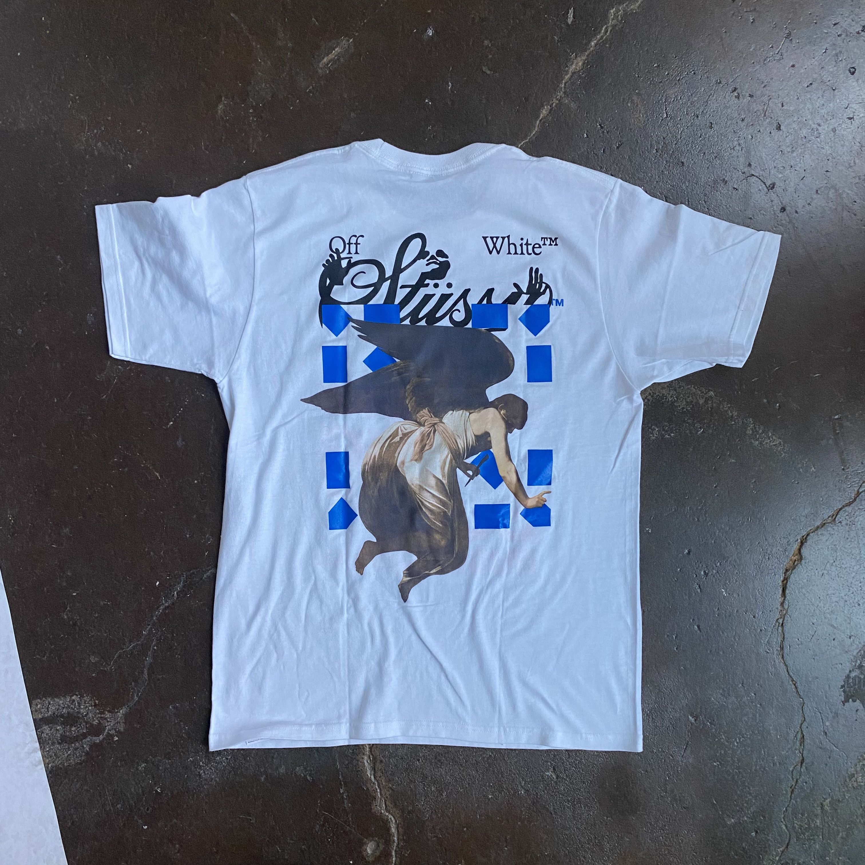 image of Off White x Stussy Virgil Off-White Collab Tee, Men's (Size Medium)