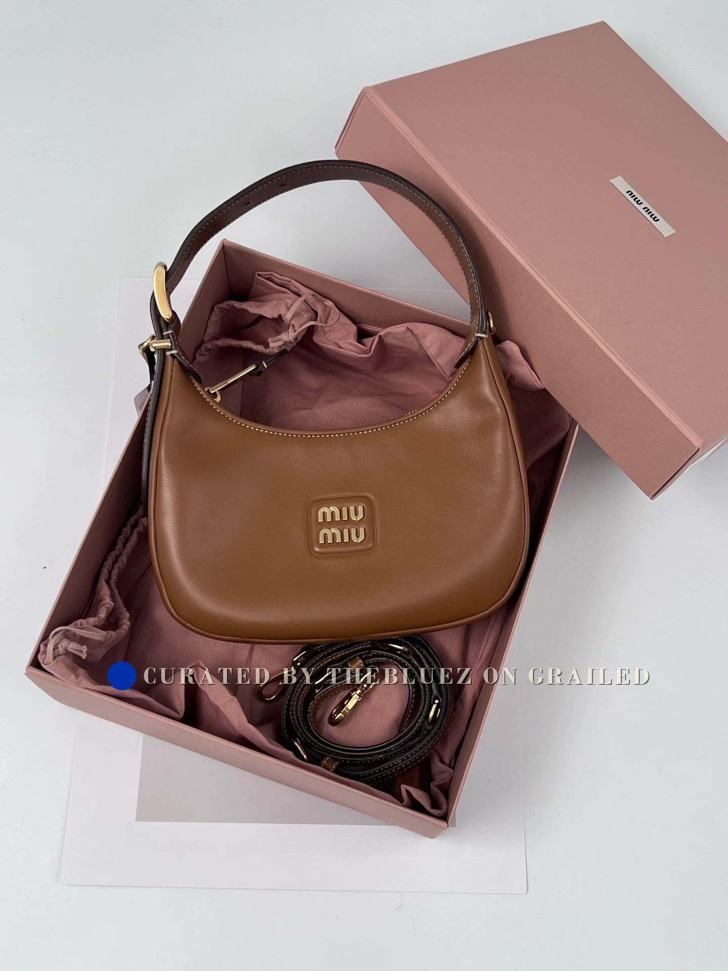 Miu Miu Miu Miu Brown Hobo Bag Size ONE SIZE - 1 Thumbnail