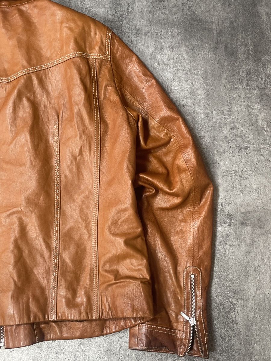 Vintage 🔥Offers🔥Vintage Y2K Real Genuine Leather Jacket Boxy Solid Size S / US 4 / IT 40 - 13 Thumbnail