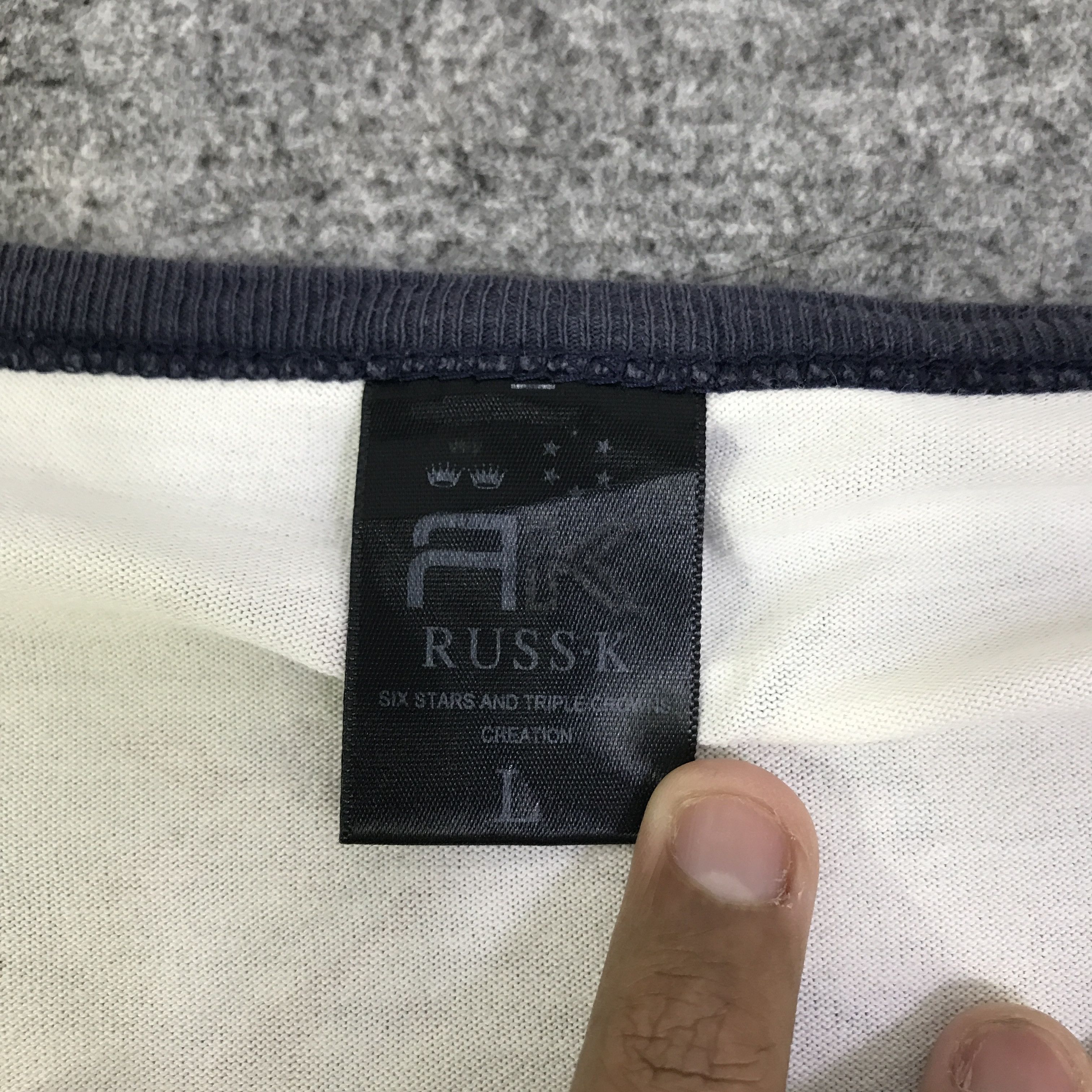 Japanese Brand russ-k triple sexy design crowns t-shirt K117B6 Size US L / EU 52-54 / 3 - 12 Thumbnail