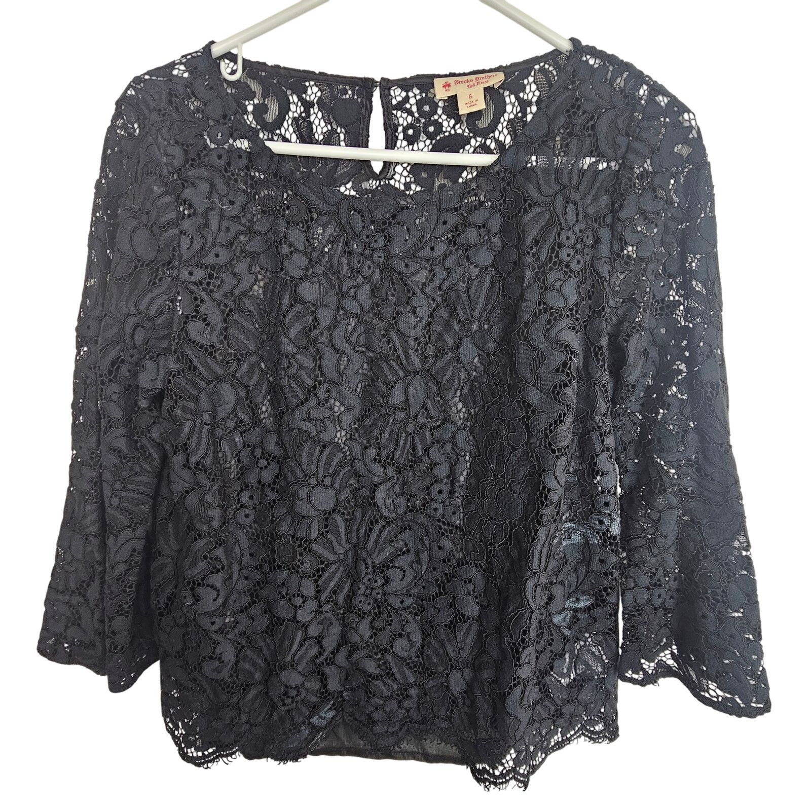 Brooks Brothers Brooks Brothers Red Fleece Women Floral Lace Blouse 6 Preppy Size M / US 6-8 / IT 42-44 - 1 Thumbnail