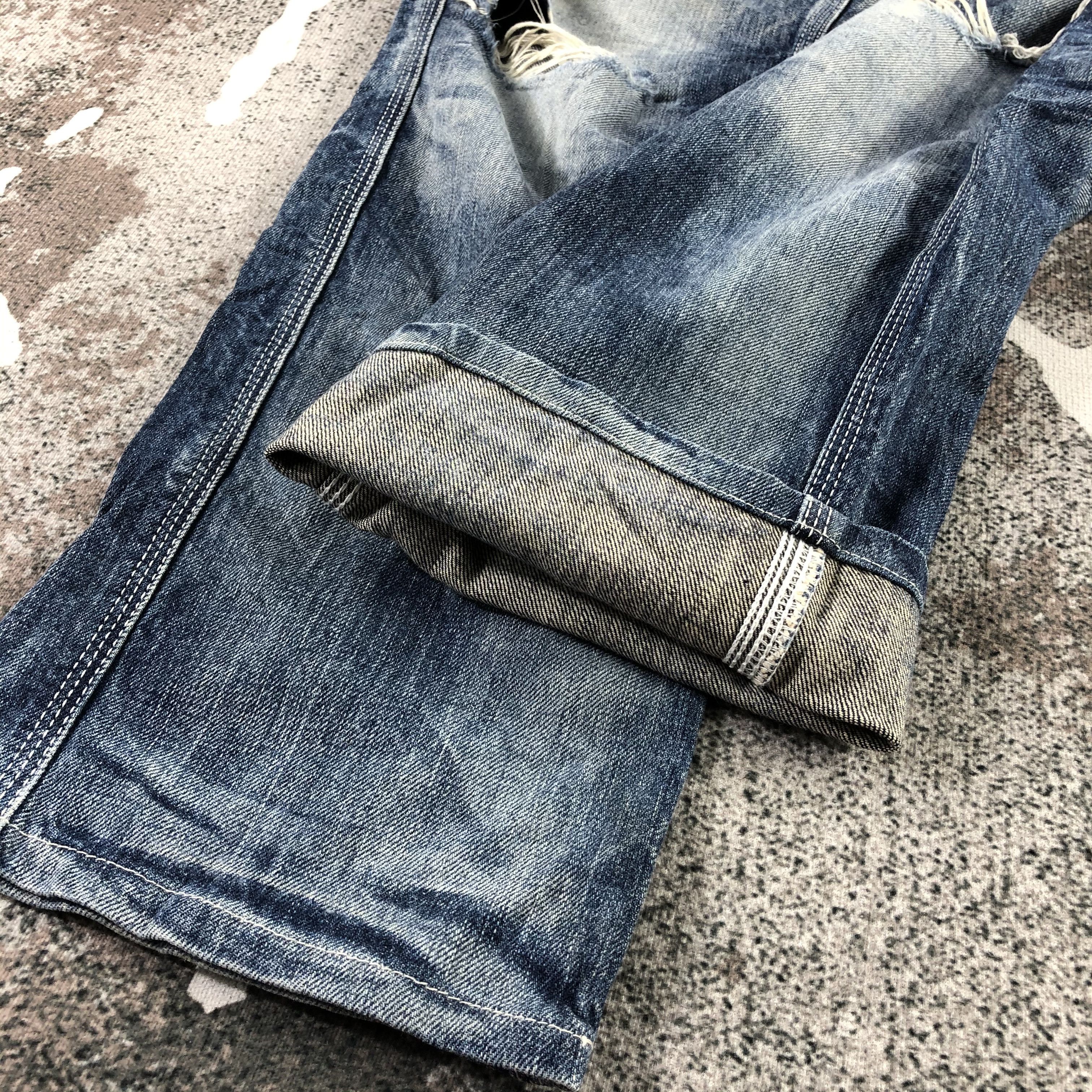 Japanese Brand Blue Way Japan Jeans Distressed Faded BLue Denim KJ1300 Size US 32 / EU 48 - 6 Thumbnail