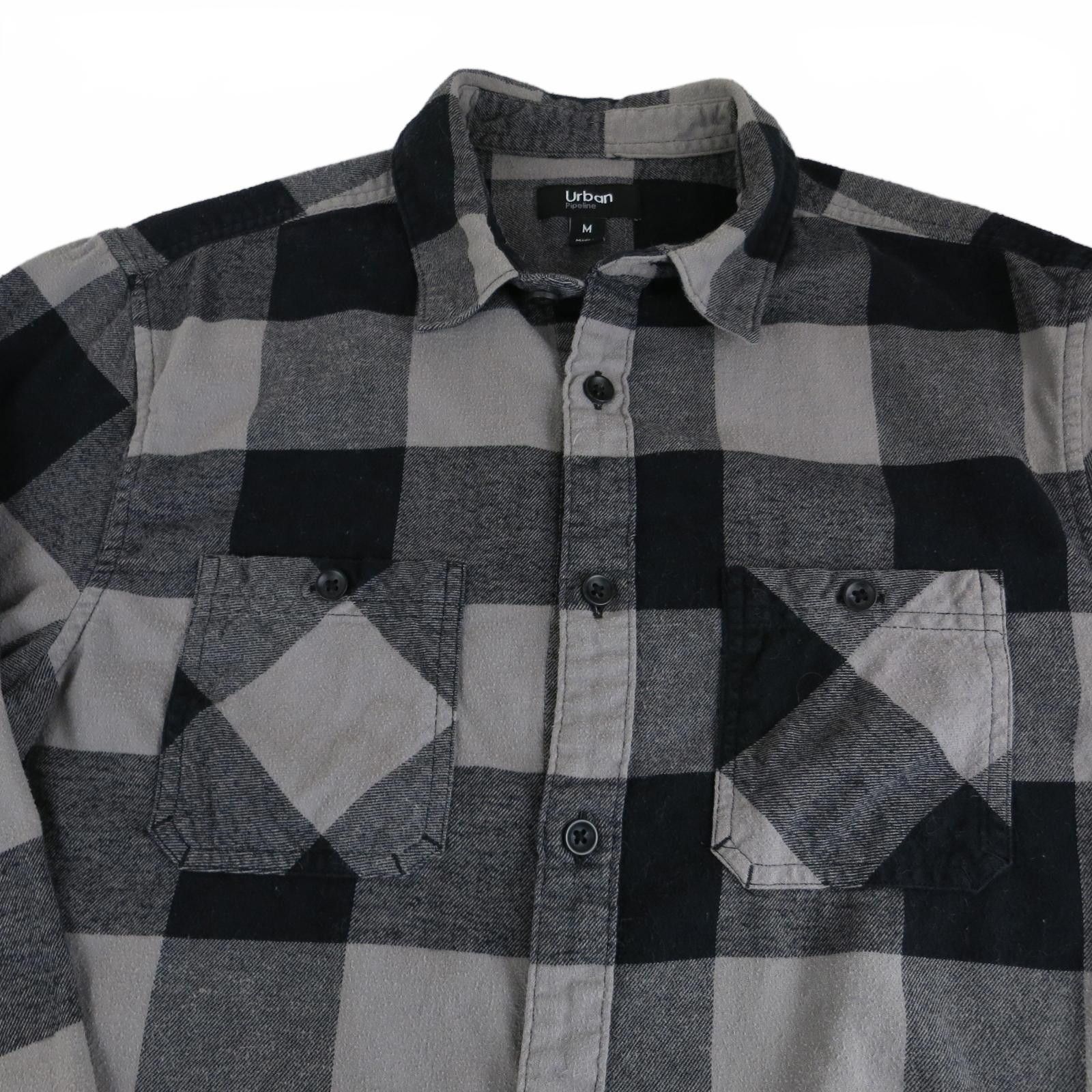 Urban Pipeline Urban Pipeline Men's Black and Gray Plaid Button-Up Size M Size US M / EU 48-50 / 2 - 3 Thumbnail