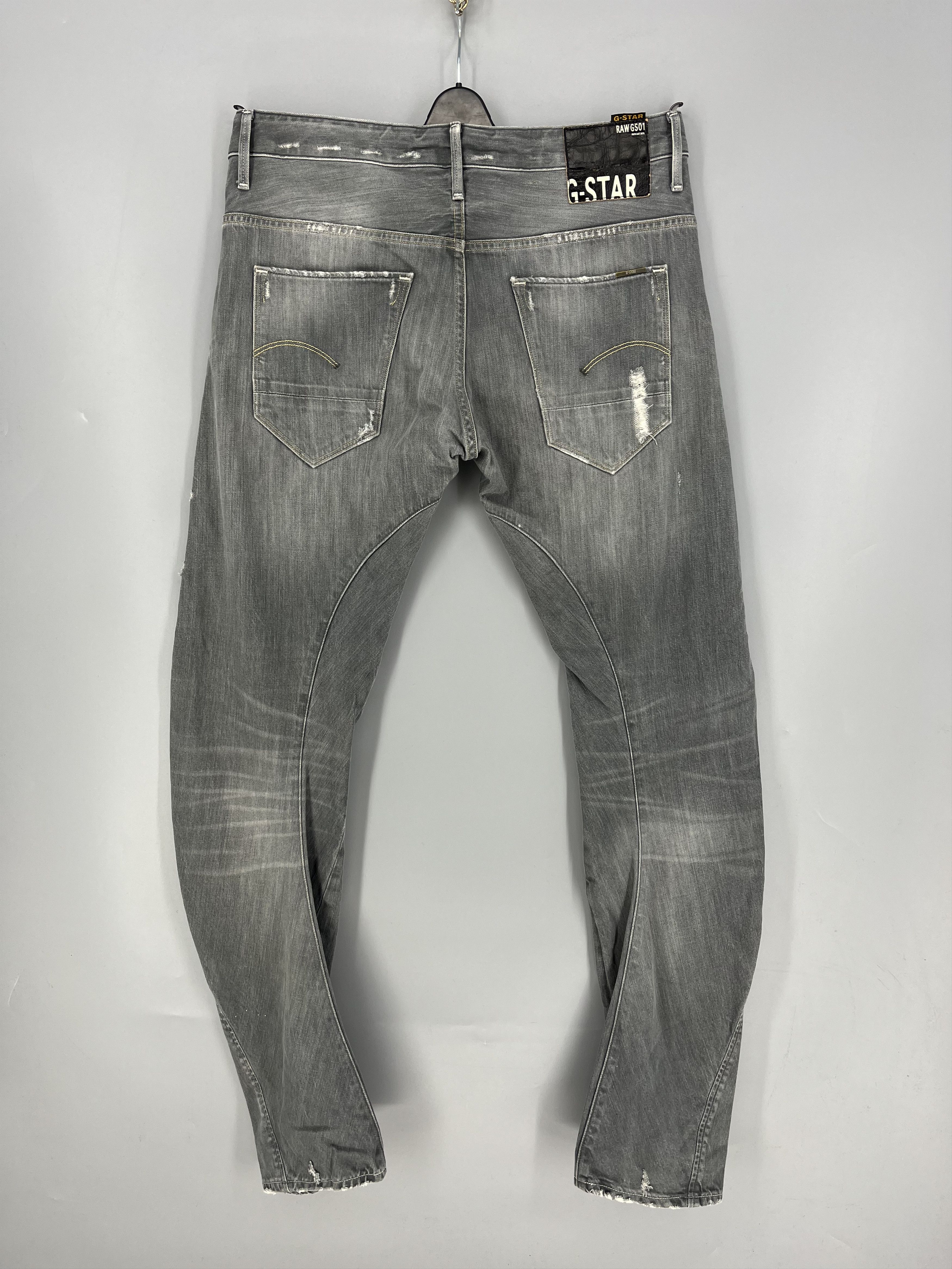 G-Star G-Star RAW GS01 Distressed Jeans Mens 33x34 Gray 3D Size US 33 - 9 Thumbnail