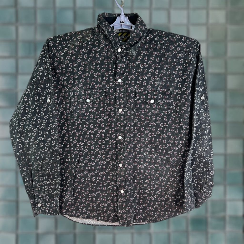 Vintage California Paisley Button-Up Shirt Men Size S Black Long Sleeve Size US S / EU 44-46 / 1 - 1 Thumbnail