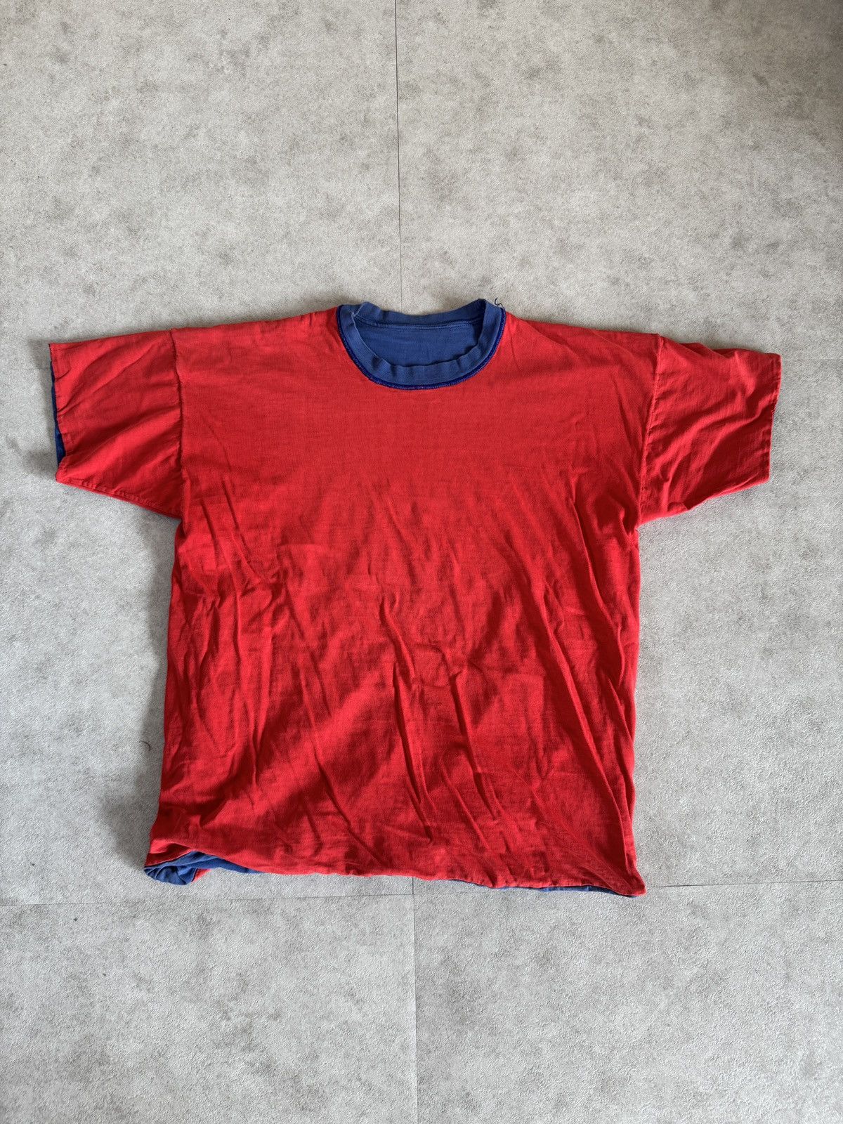 Vintage *RARE* VINTAGE 60s SOUTHERN ATHLETIC DOUBLE LAYER BLANK TEE Size US XL / EU 56 / 4 - 9 Thumbnail